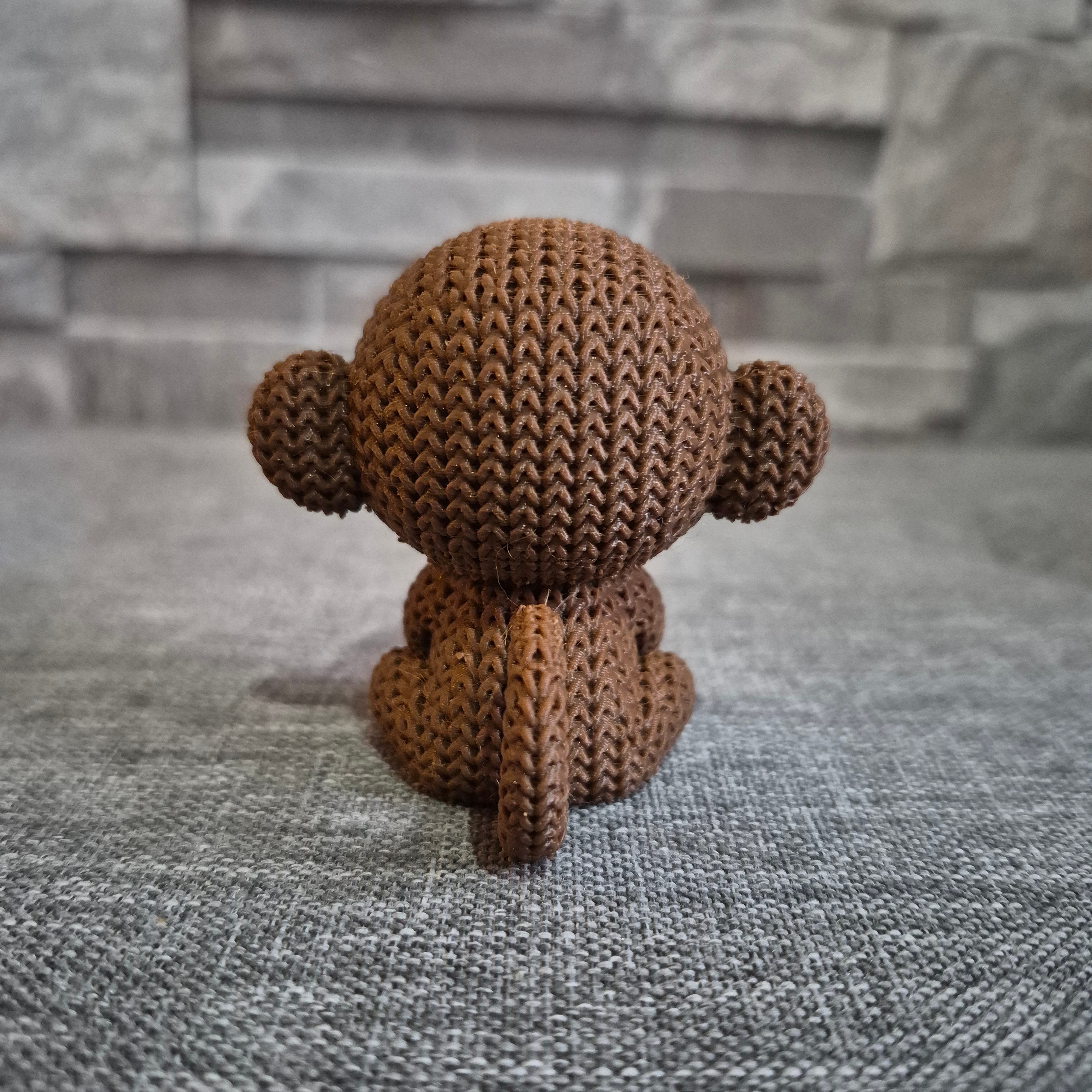 Figurine singe tricot 3D • Sculpture artisanale • Déco jungle • 3 tailles et 14 couleurs