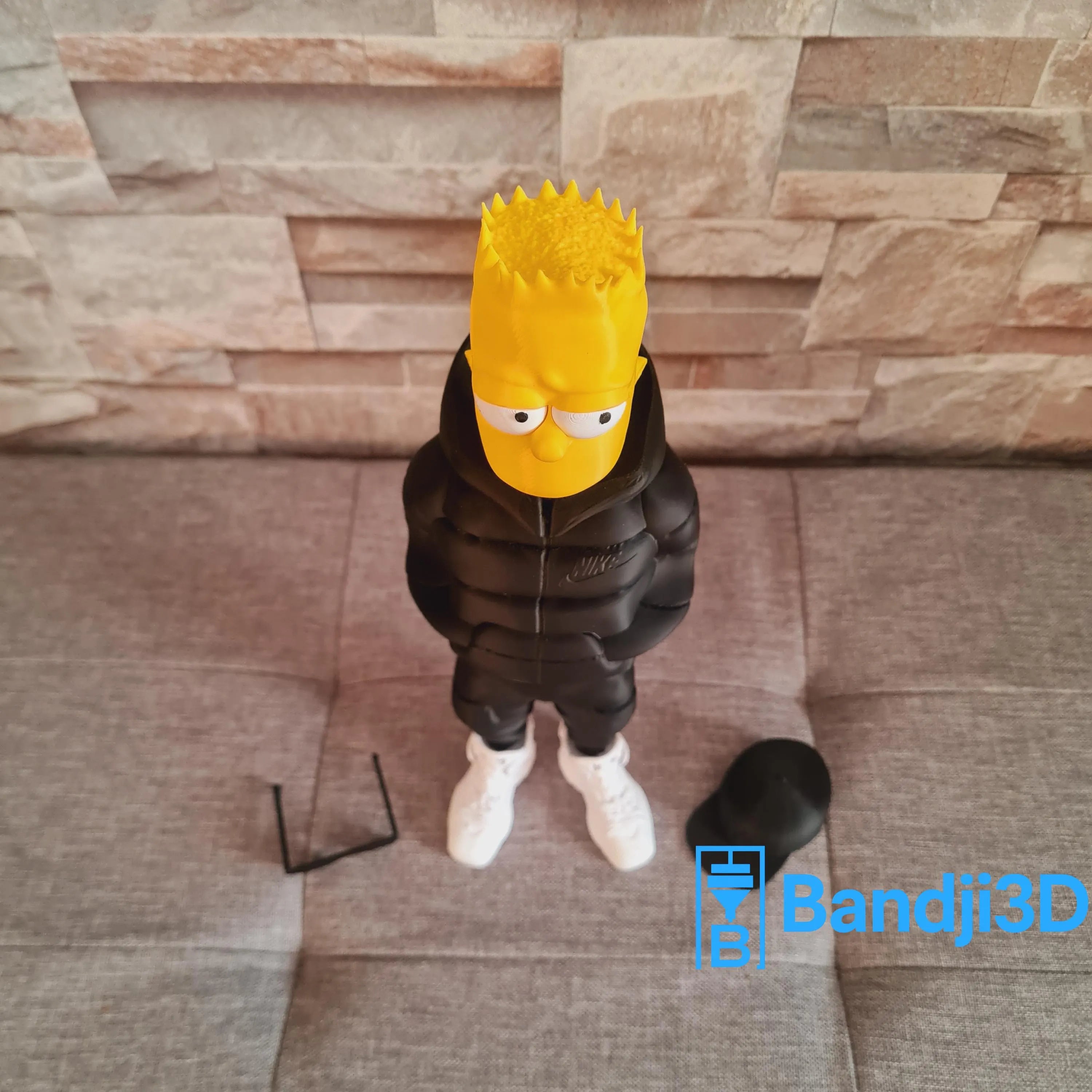 Figurine inspirée de l’univers Bart Simpson streetwear – Édition collector déco pop art – Statue impression 3D personnalisable