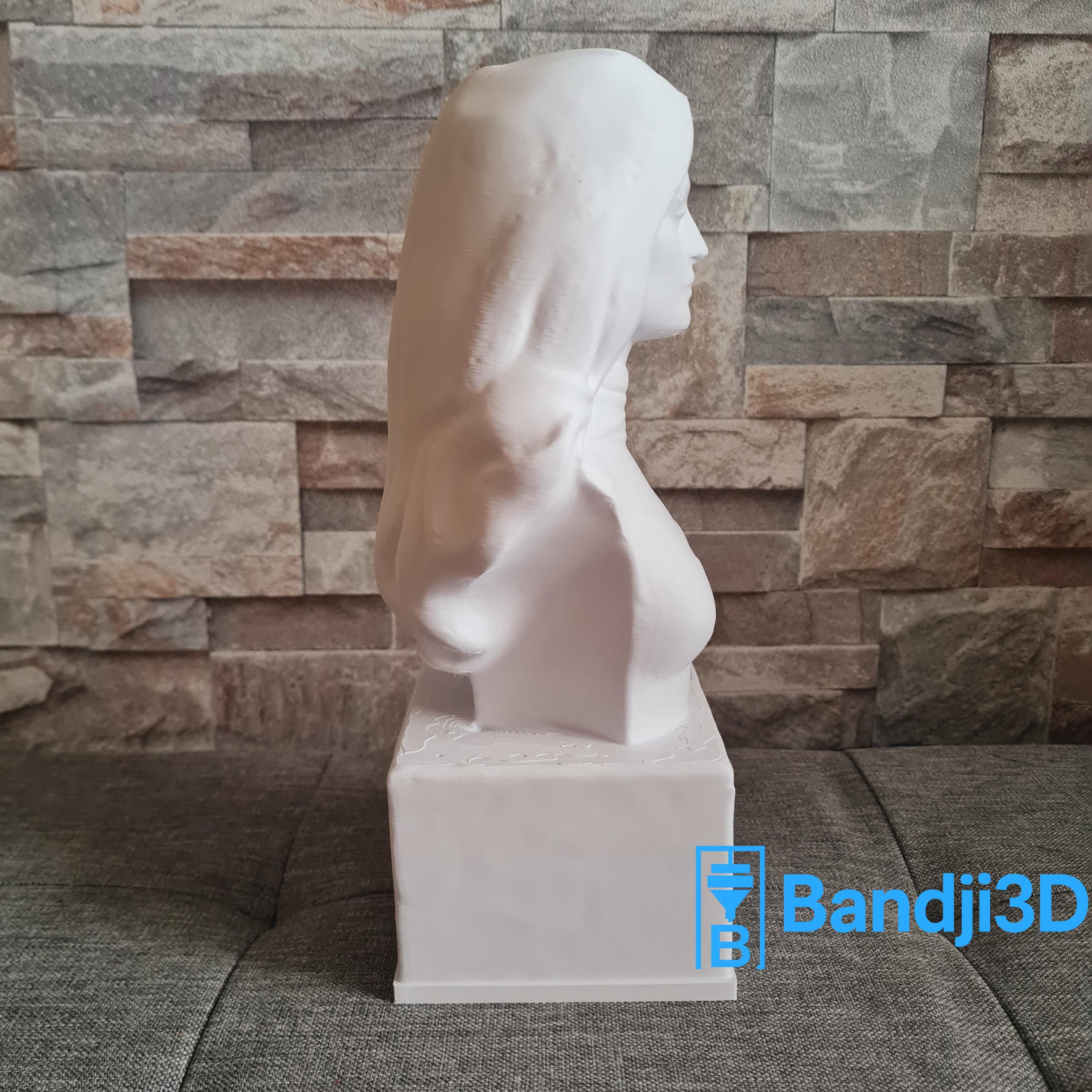 Buste Dalida en impression 3D personnalisable – Statue décorative unique – Sculpture cadeau fan de musique (25 cm / 37 cm)