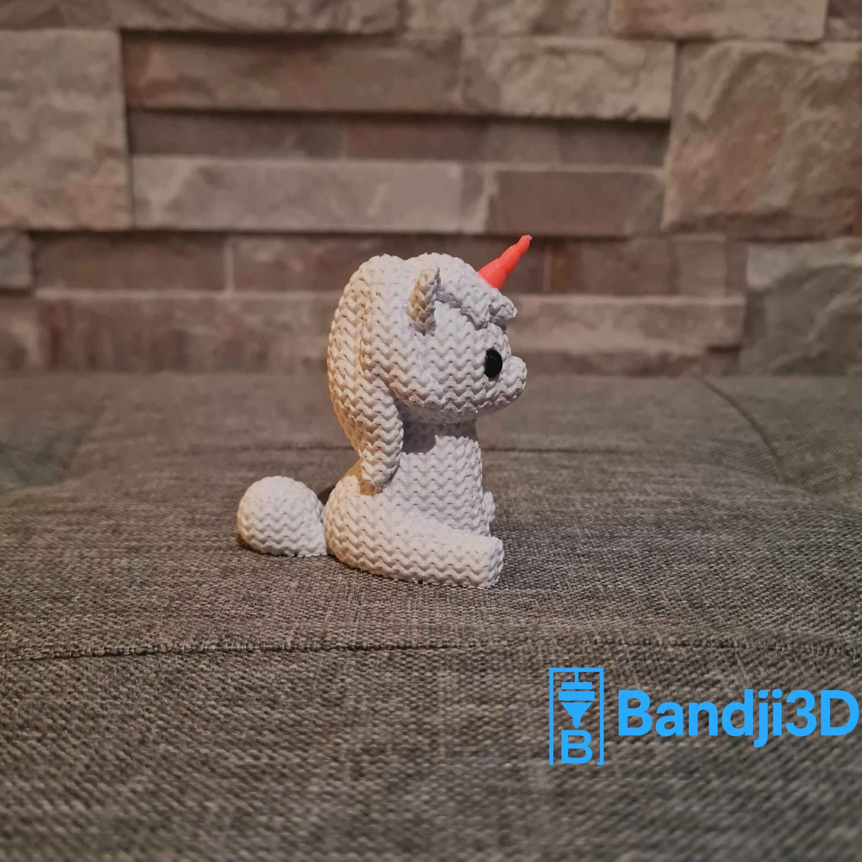 Figurine licorne tricot 3D personnalisable – Statue déco mignonne en impression 3D – Cadeau original – 3 tailles et 14 couleurs
