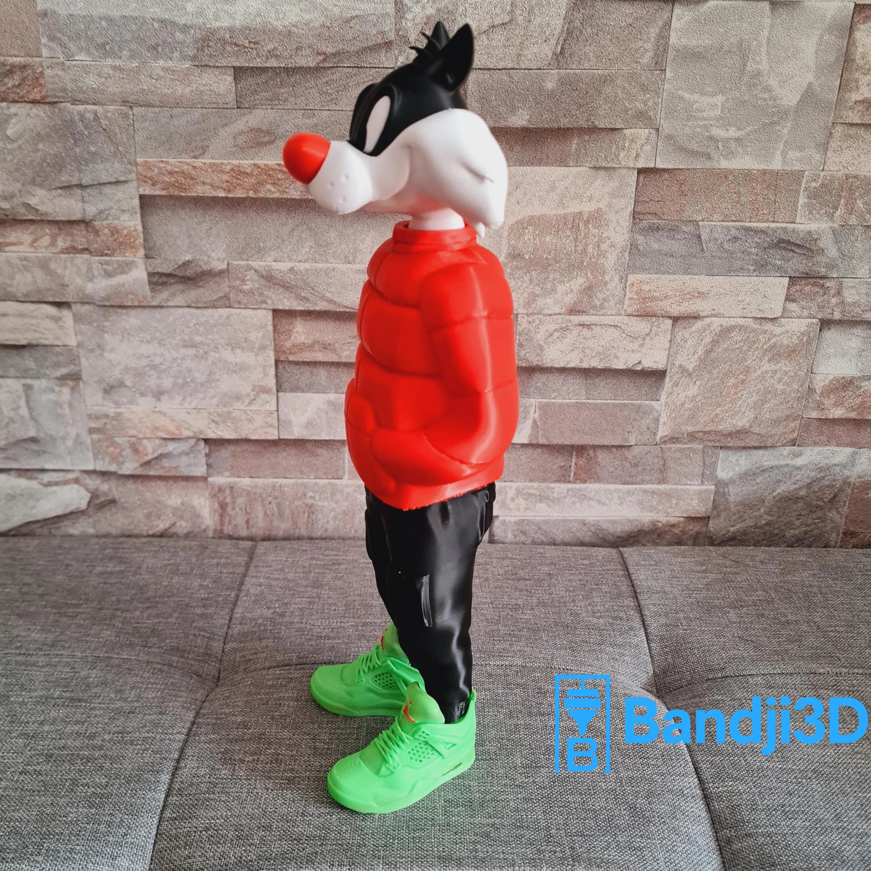 Figurine inspirée de l’univers Sylvestre streetwear – Édition collector déco cartoon – Statue impression 3D personnalisable