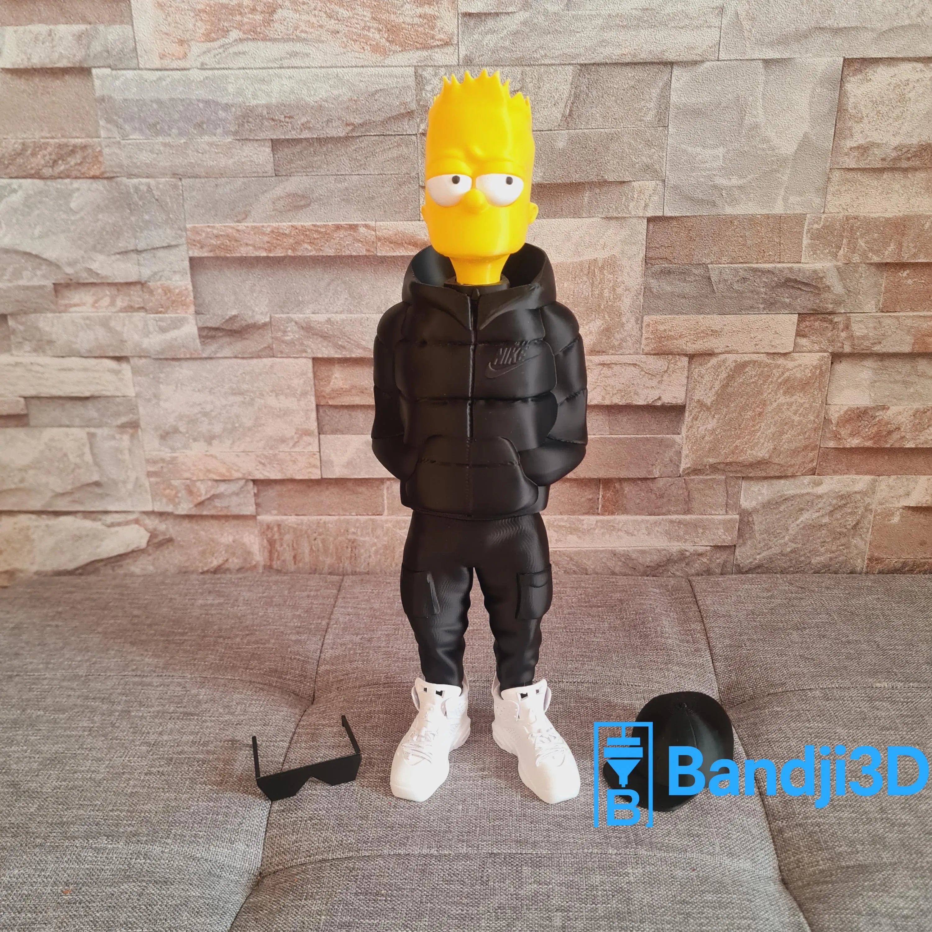 Figurine inspirée de l’univers Bart Simpson streetwear – Édition collector déco pop art – Statue impression 3D personnalisable