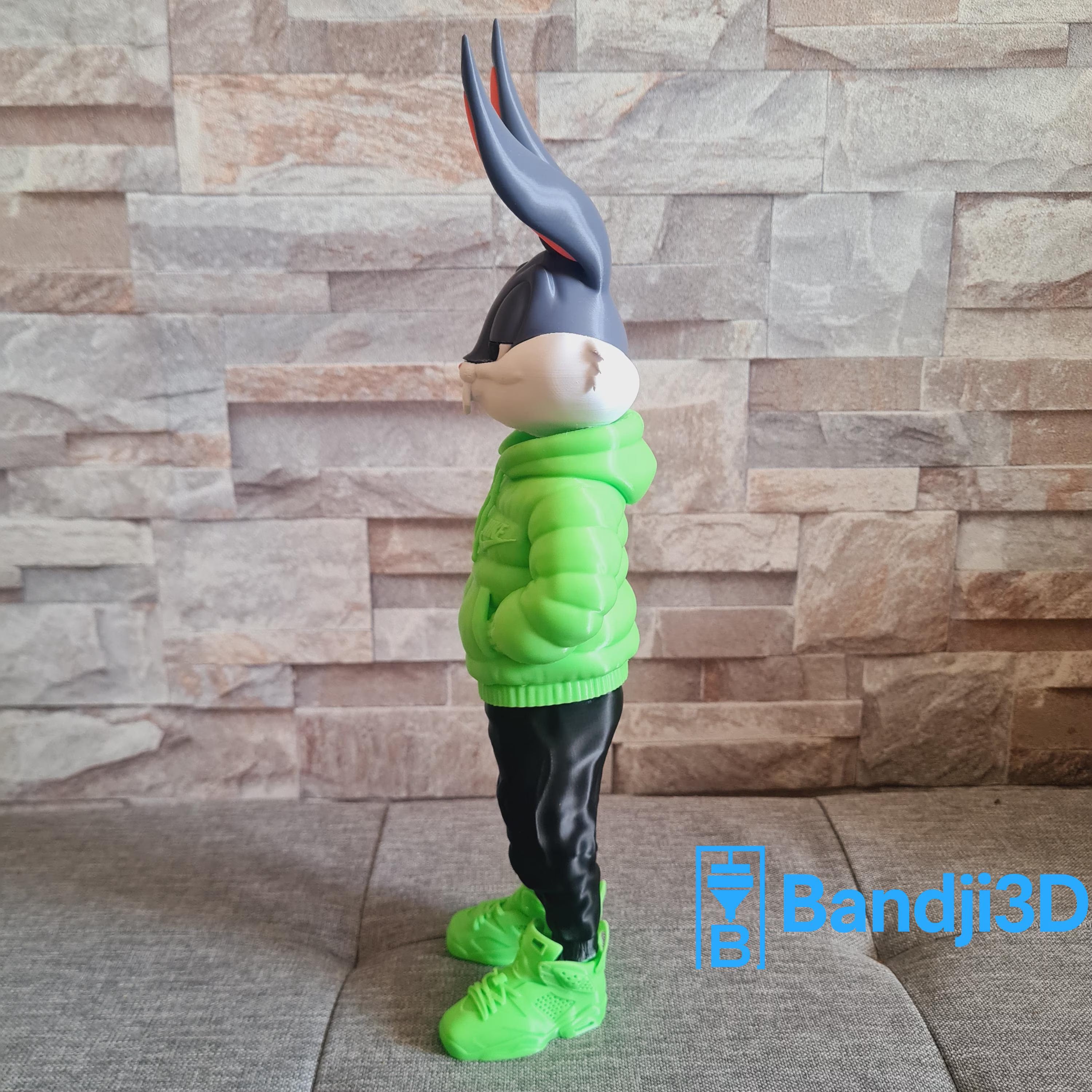 Figurine  inspirée de l’univers Bugs Bunny streetwear personnalisable – Statue déco cartoon en impression 3D – Cadeau original
