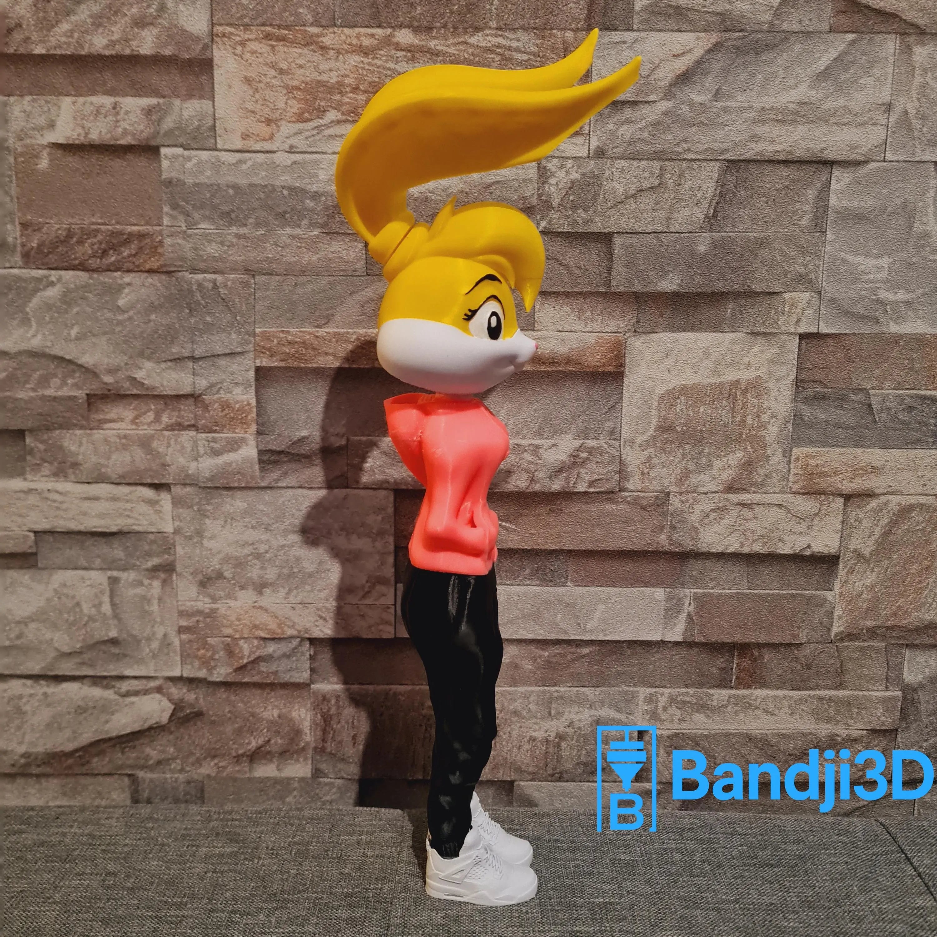 Figurine inspirée de l’univers Lola Bunny Streetwear personnalisable – Figurine Pop Culture imprimée 3D – Déco cartoon artisanale – Cadeau