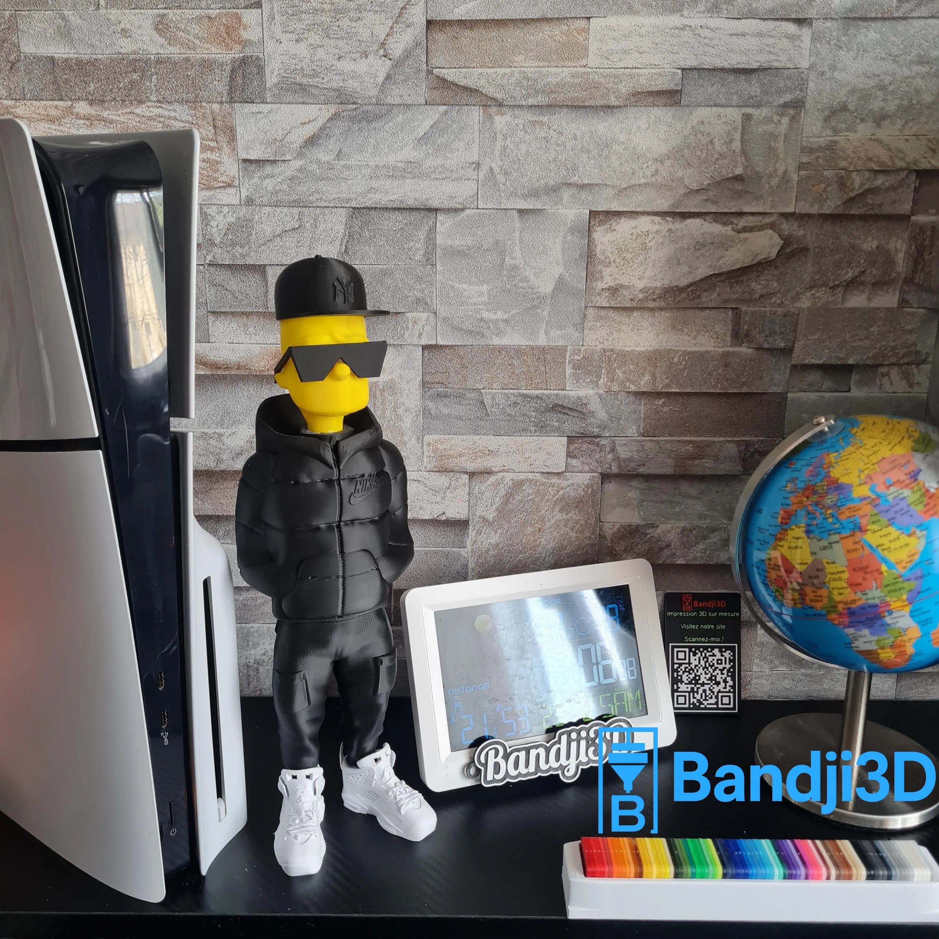 Figurine inspirée de l’univers Bart Simpson streetwear – Édition collector déco pop art – Statue impression 3D personnalisable