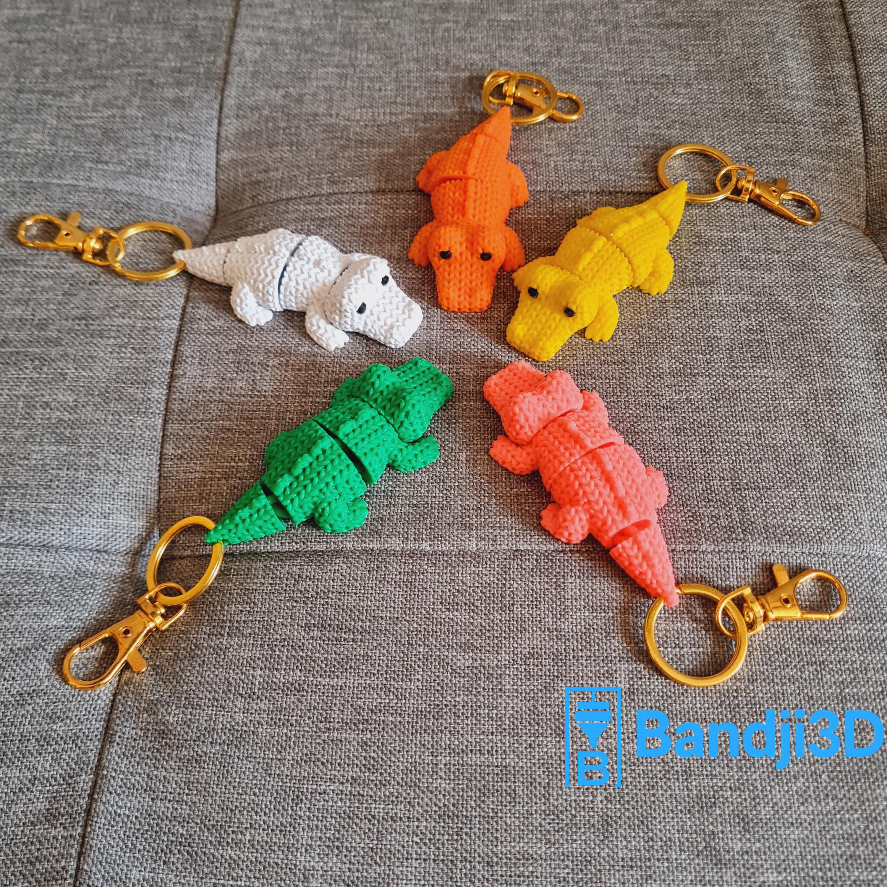 Porte-clés Croco articulé flexible – Jouet fidget en impression 3D – Cadeau original personnalisable