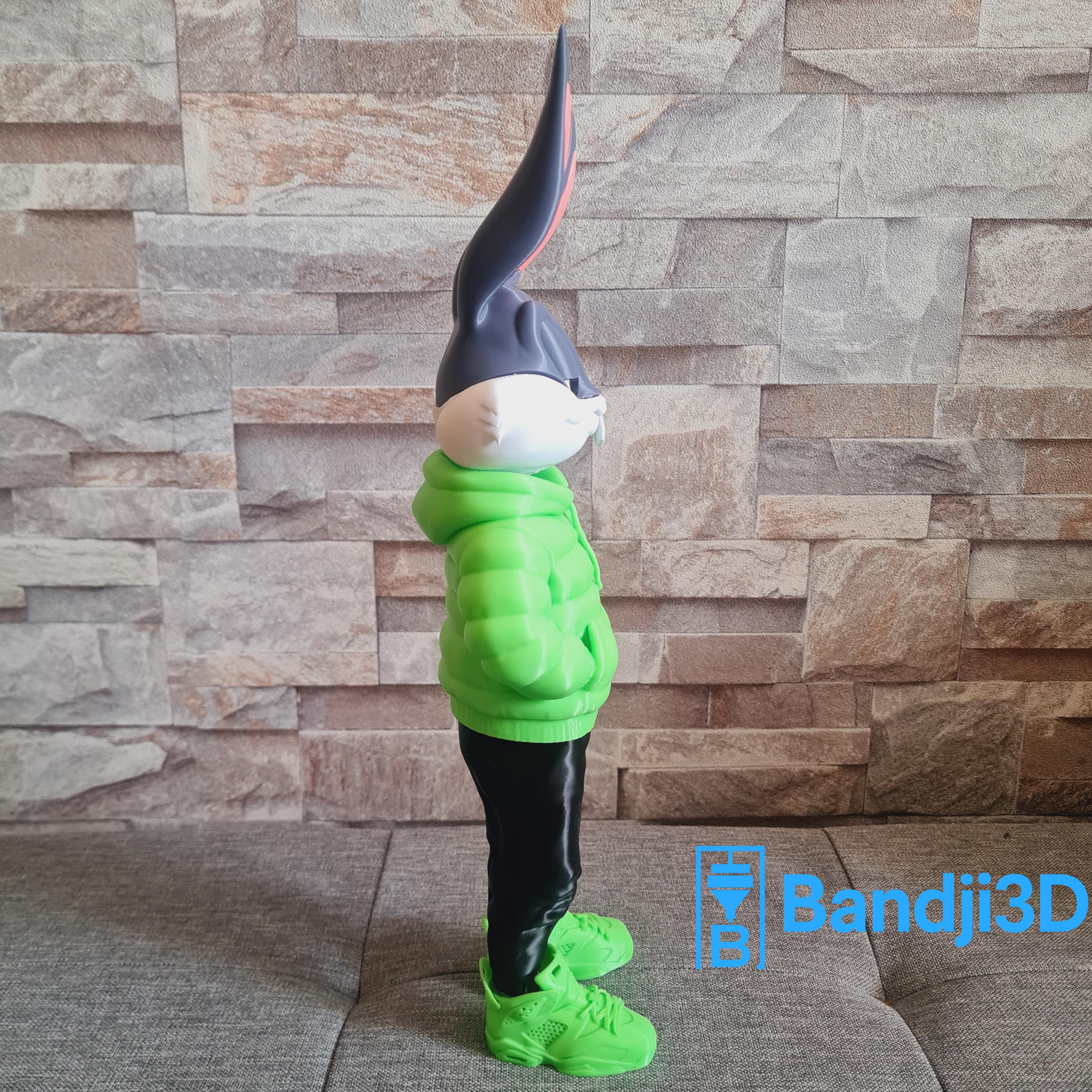 Figurine  inspirée de l’univers Bugs Bunny streetwear personnalisable – Statue déco cartoon en impression 3D – Cadeau original