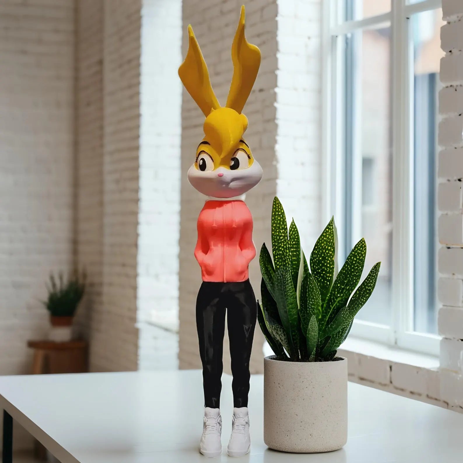 Figurine inspirée de l’univers Lola Bunny Streetwear personnalisable – Figurine Pop Culture imprimée 3D – Déco cartoon artisanale – Cadeau
