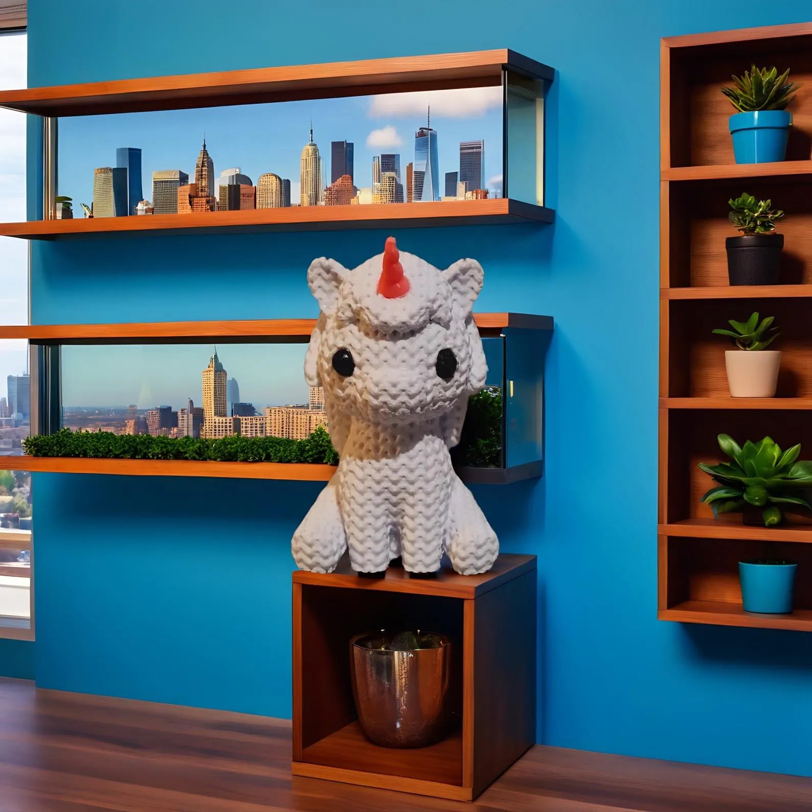 Figurine licorne tricot 3D personnalisable – Statue déco mignonne en impression 3D – Cadeau original – 3 tailles et 14 couleurs