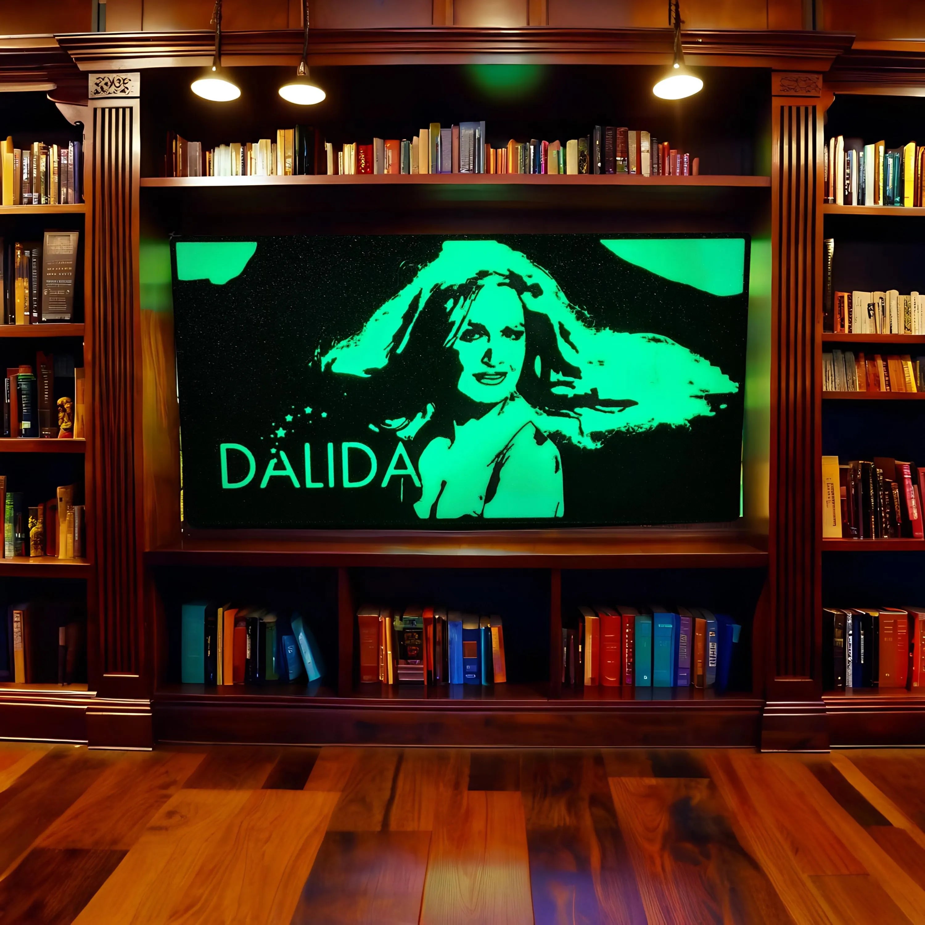 Lampe LED Portrait Dalida – Télécommande & Contrôle Smartphone – Gravure Personnalisée au Dos