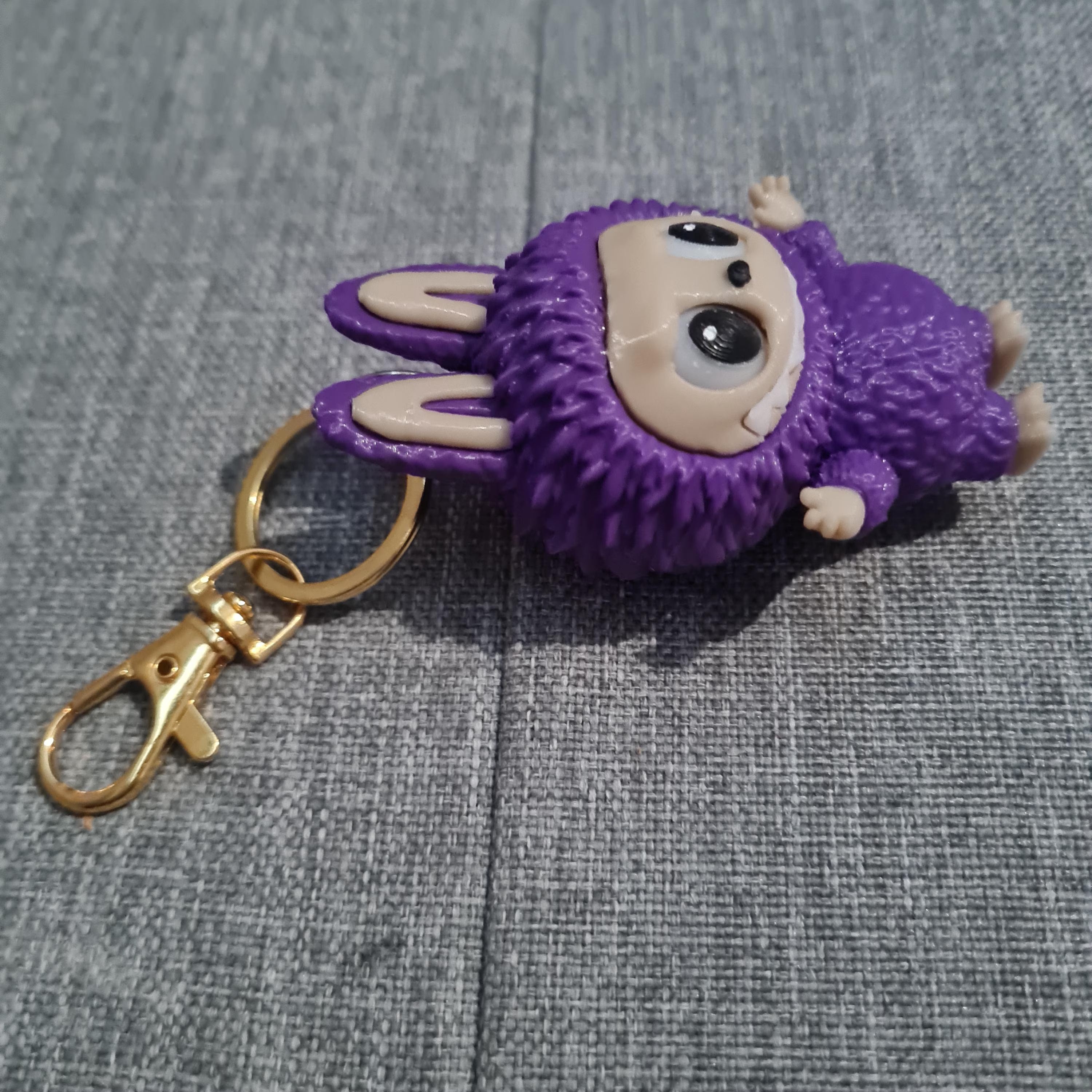 Porte-Clé Labubu Personnalisé – Impression 3D – Figurine Kawaii avec Mousqueton Doré – Cadeau Original