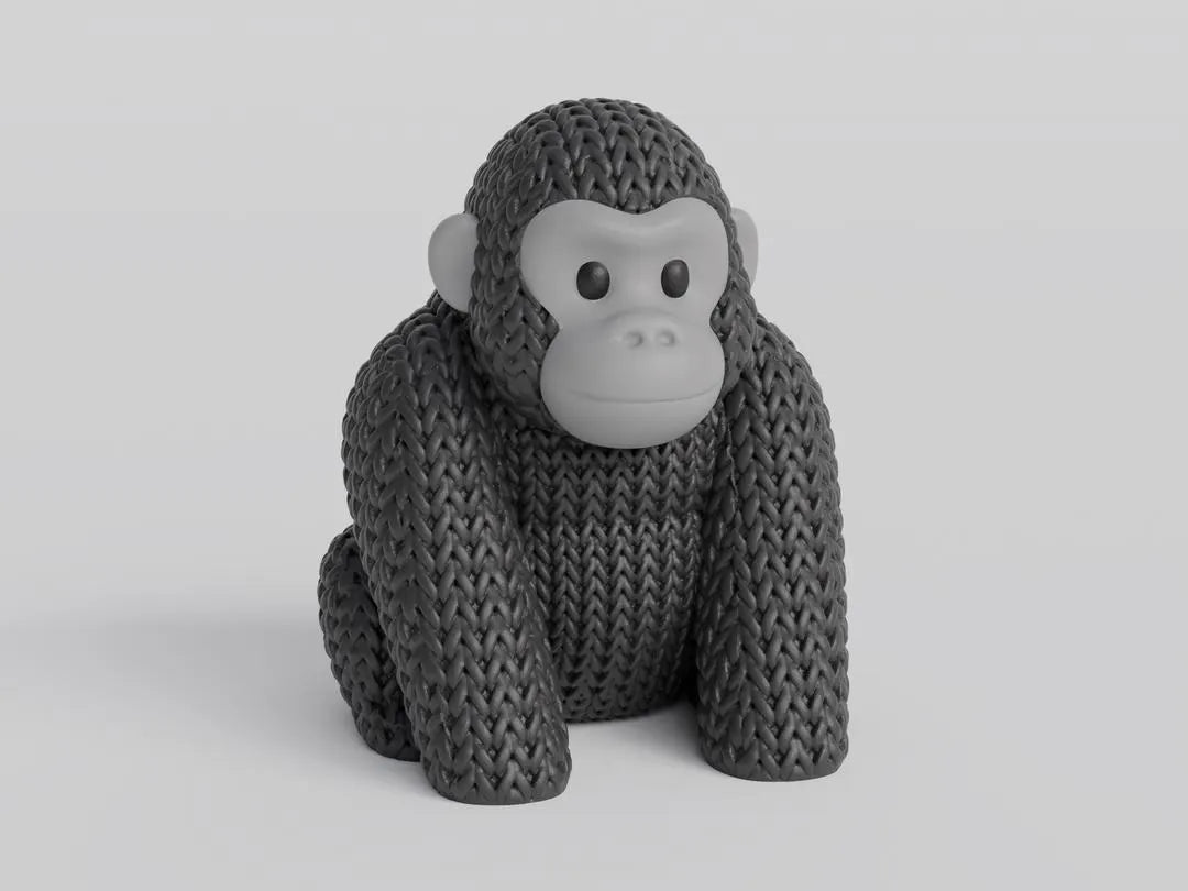 Figurine gorille tricot 3D • Statue déco moderne • Cadeau original • 3 tailles et 14 couleurs
