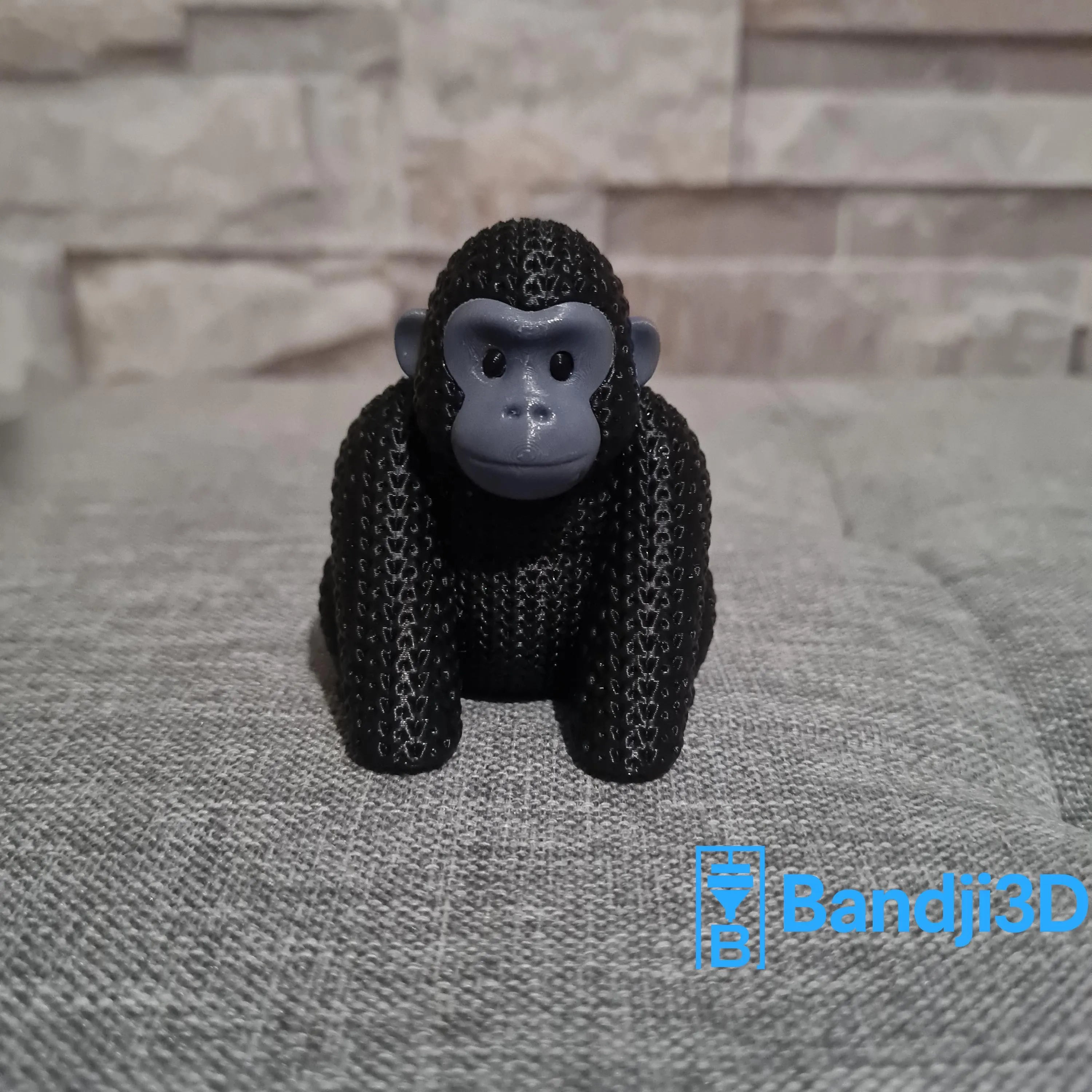Figurine gorille tricot 3D • Statue déco moderne • Cadeau original • 3 tailles et 14 couleurs