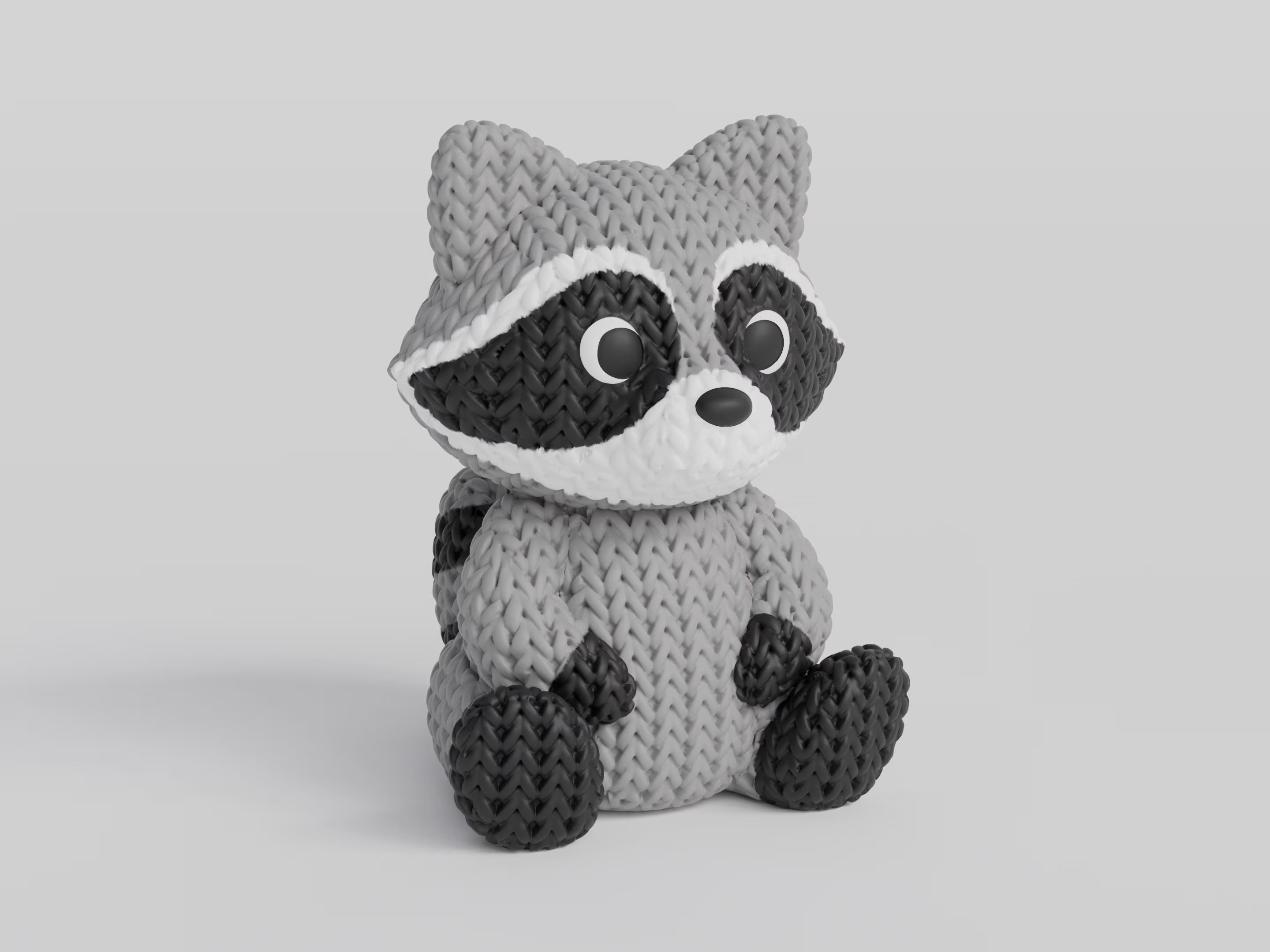 Figurine raton laveur tricot 3D • Décoration artisanale • Cadeau original • 2 tailles et 14 couleurs
