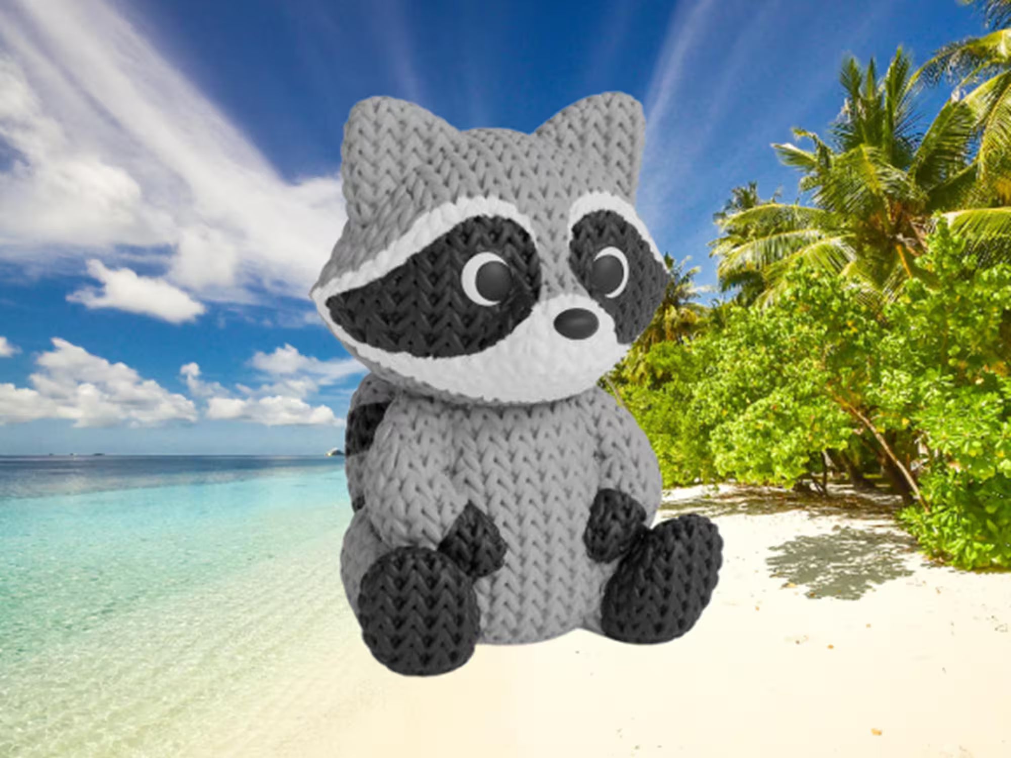 Figurine raton laveur tricot 3D • Décoration artisanale • Cadeau original • 2 tailles et 14 couleurs
