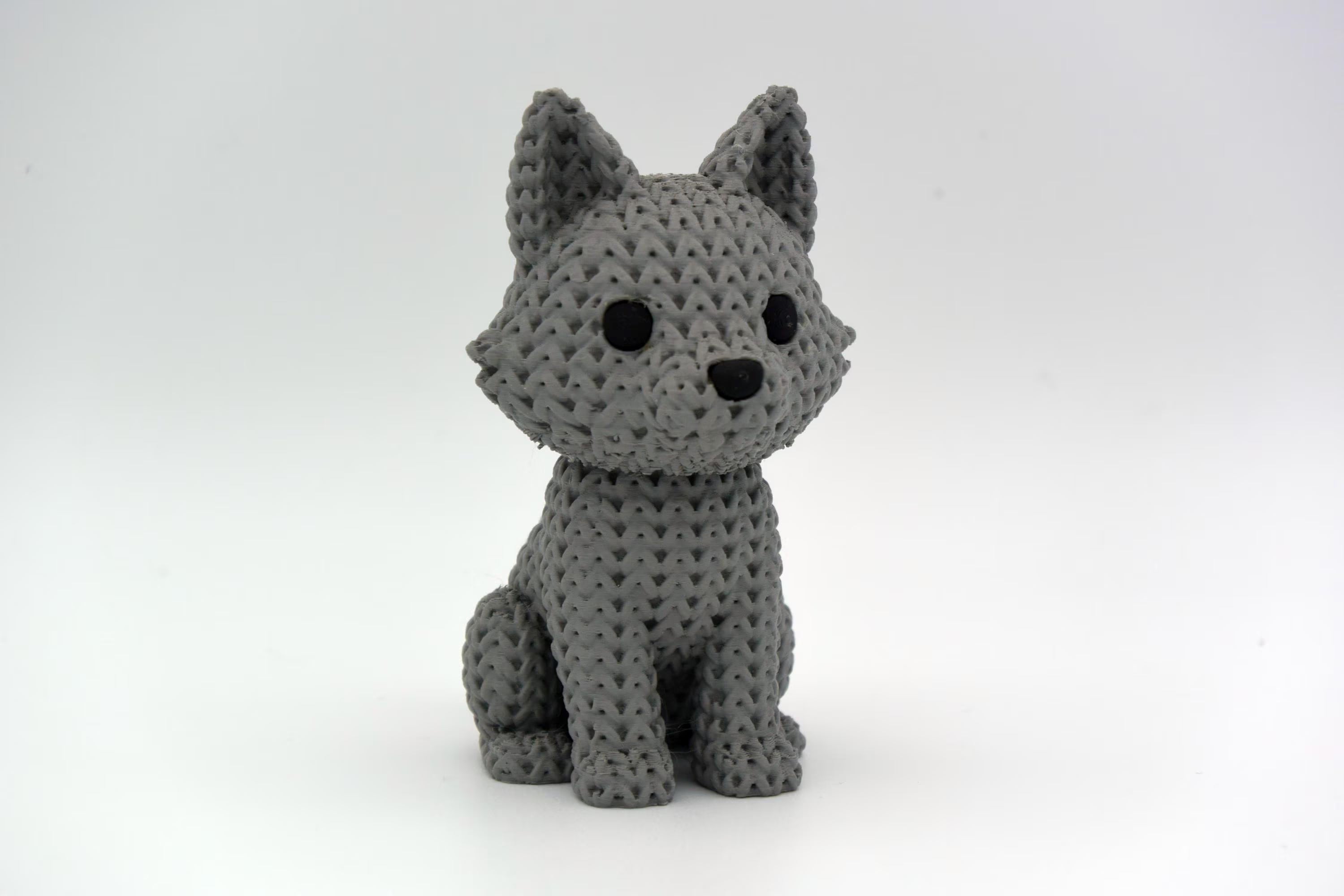 Figurine loup tricot 3D • Statue déco artisanale • Cadeau original • 3 tailles et 14 couleurs