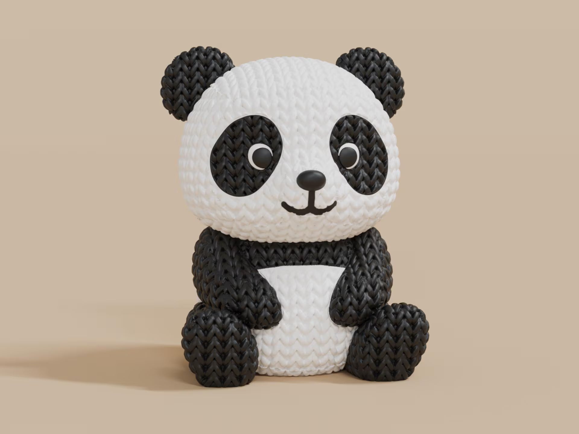Figurine panda tricot 3D • Figurine artisanale mignonne • Cadeau original • 2 tailles et 14 couleurs