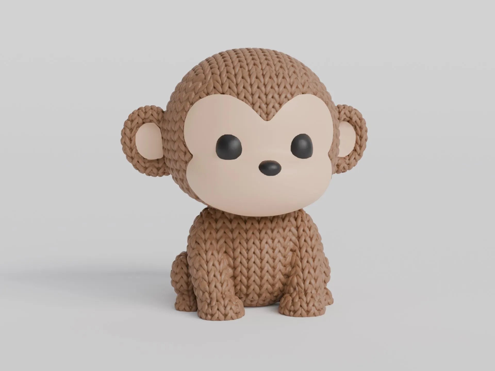 Figurine singe tricot 3D • Sculpture artisanale • Déco jungle • 3 tailles et 14 couleurs