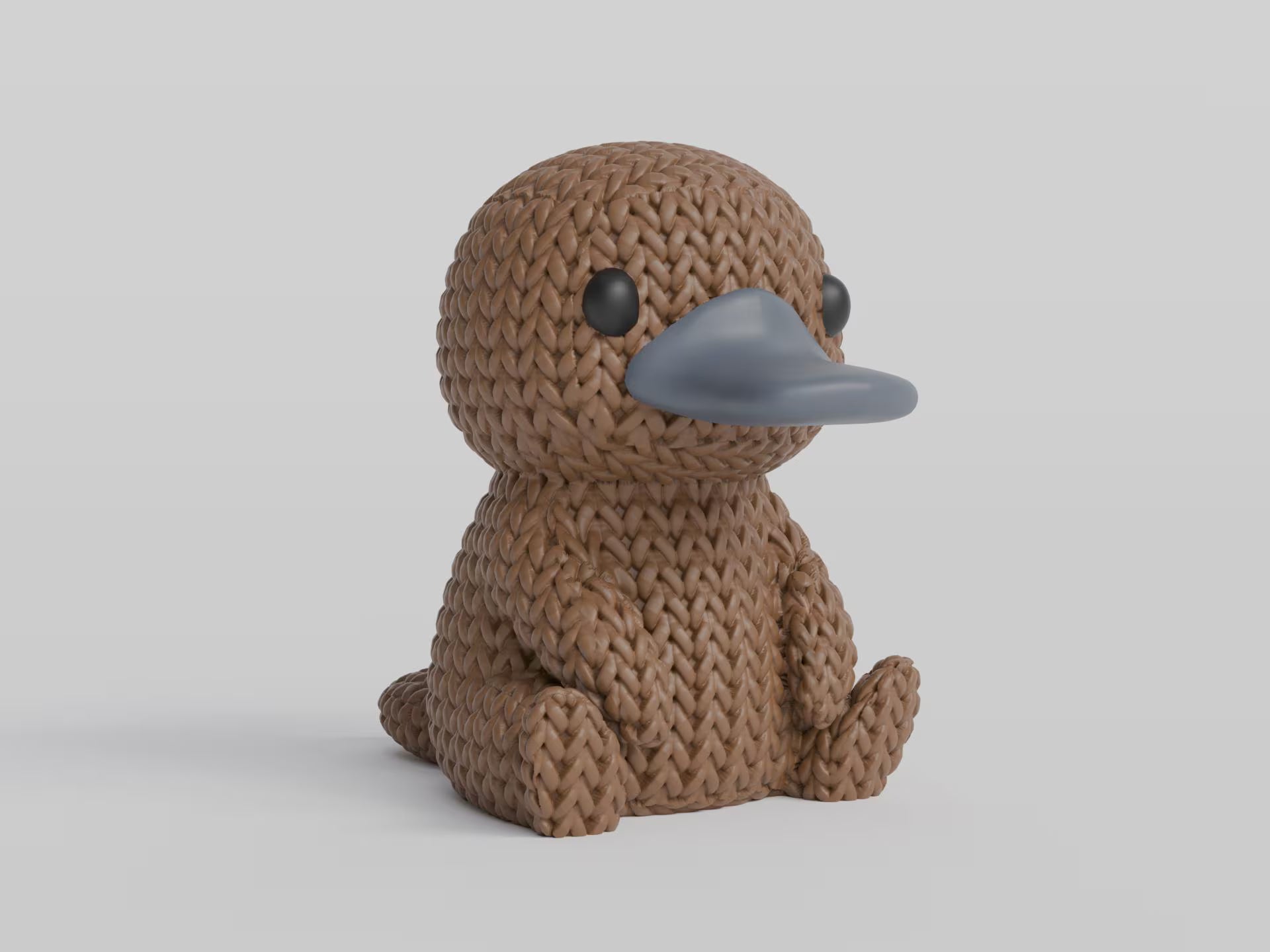 Figurine ornithorynque tricot 3D • Sculpture artisanale rare • Cadeau original • 3 tailles et 14 couleurs
