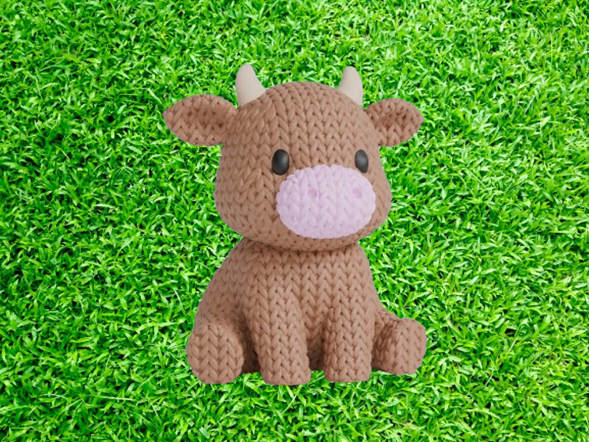 Figurine vache tricot 3D • Sculpture artisanale déco • Cadeau original • 3 tailles et 14 couleurs