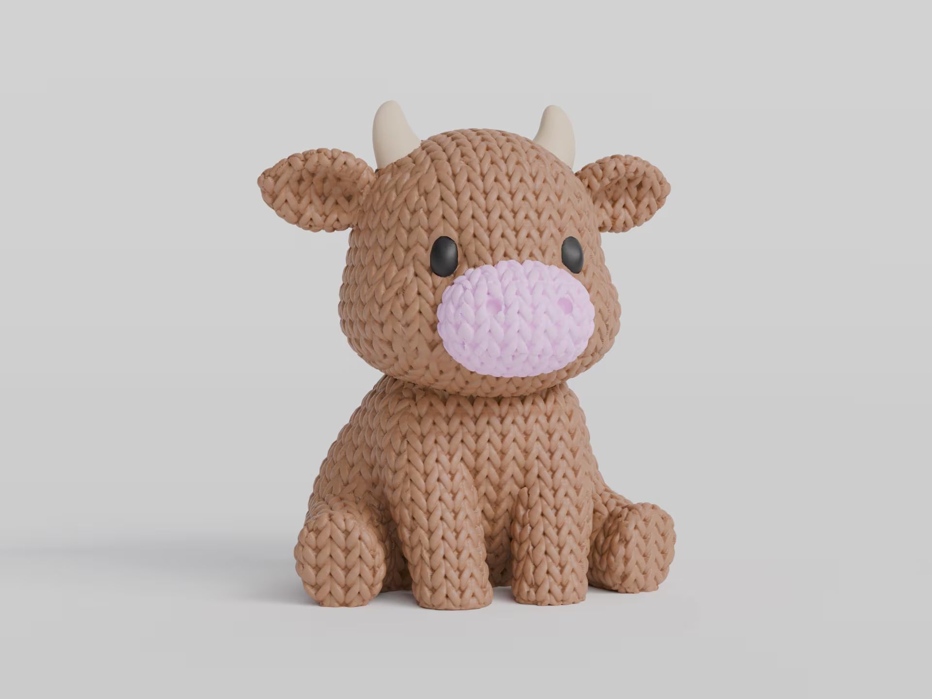 Figurine vache tricot 3D • Sculpture artisanale déco • Cadeau original • 3 tailles et 14 couleurs