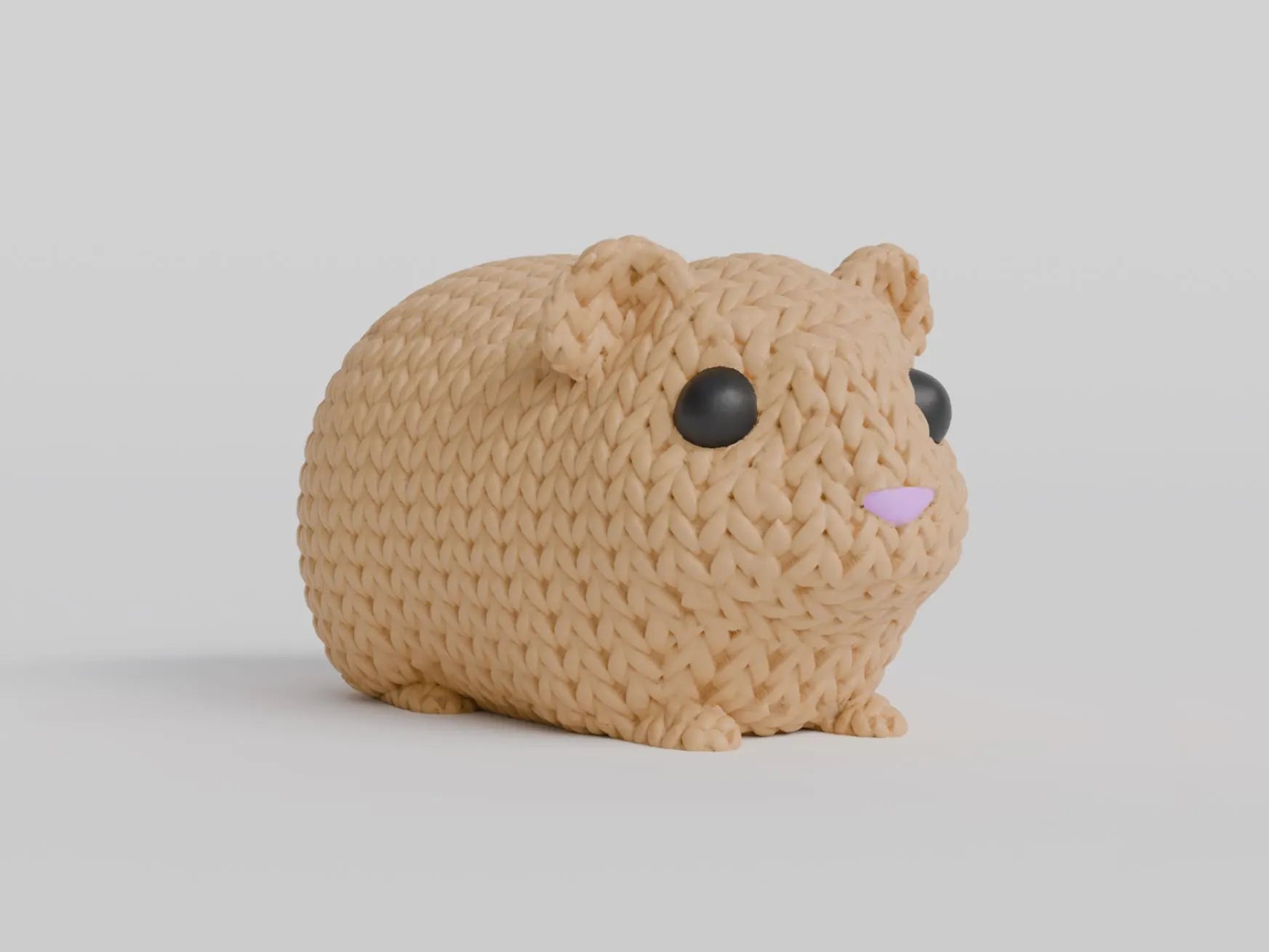 Figurine cochon d’Inde tricot 3D • Sculpture artisanale mignonne • Cadeau original • 3 tailles et 14 couleurs
