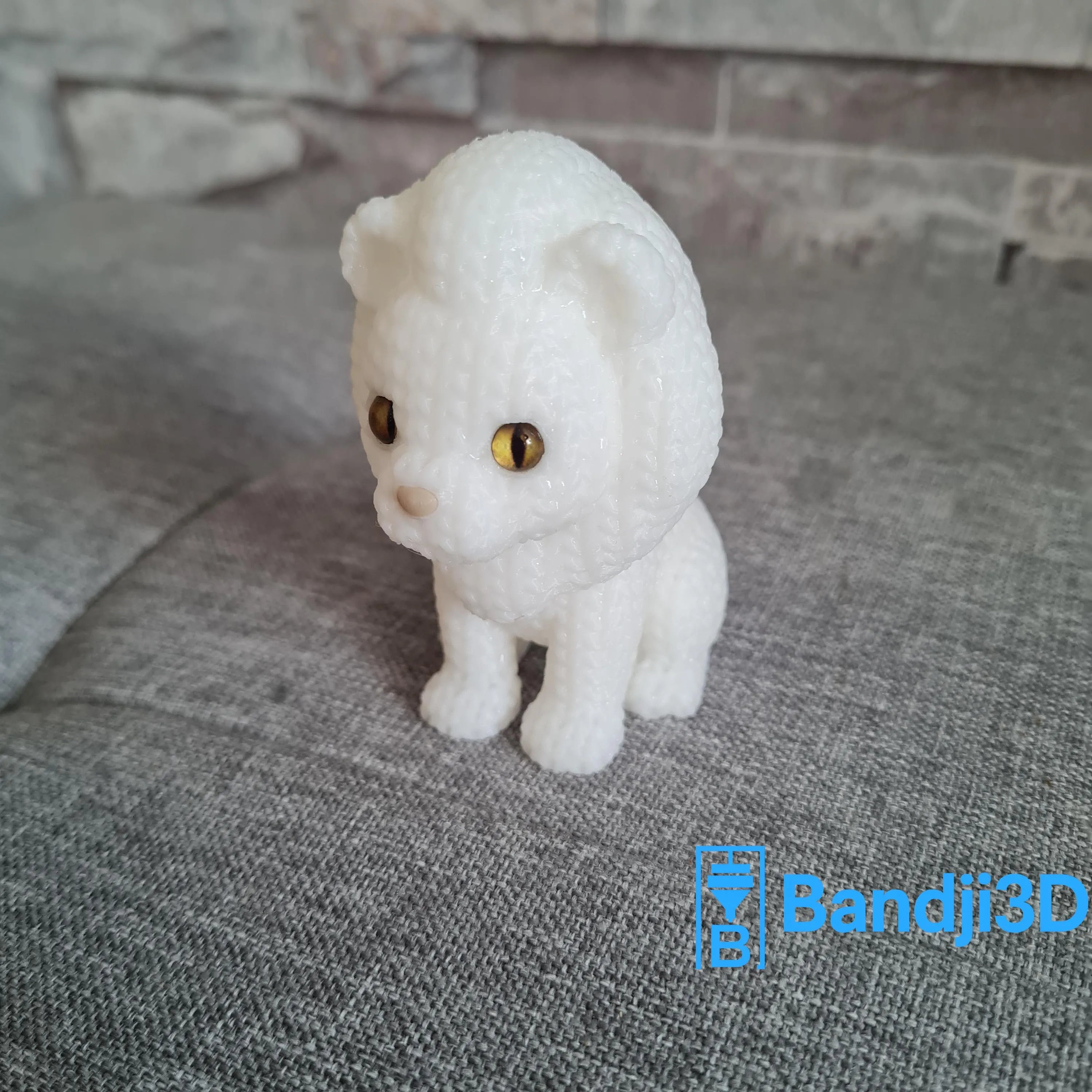 Figurine lion tricot 3D • Sculpture déco artisanale • Cadeau original • 2 tailles et 14 couleurs