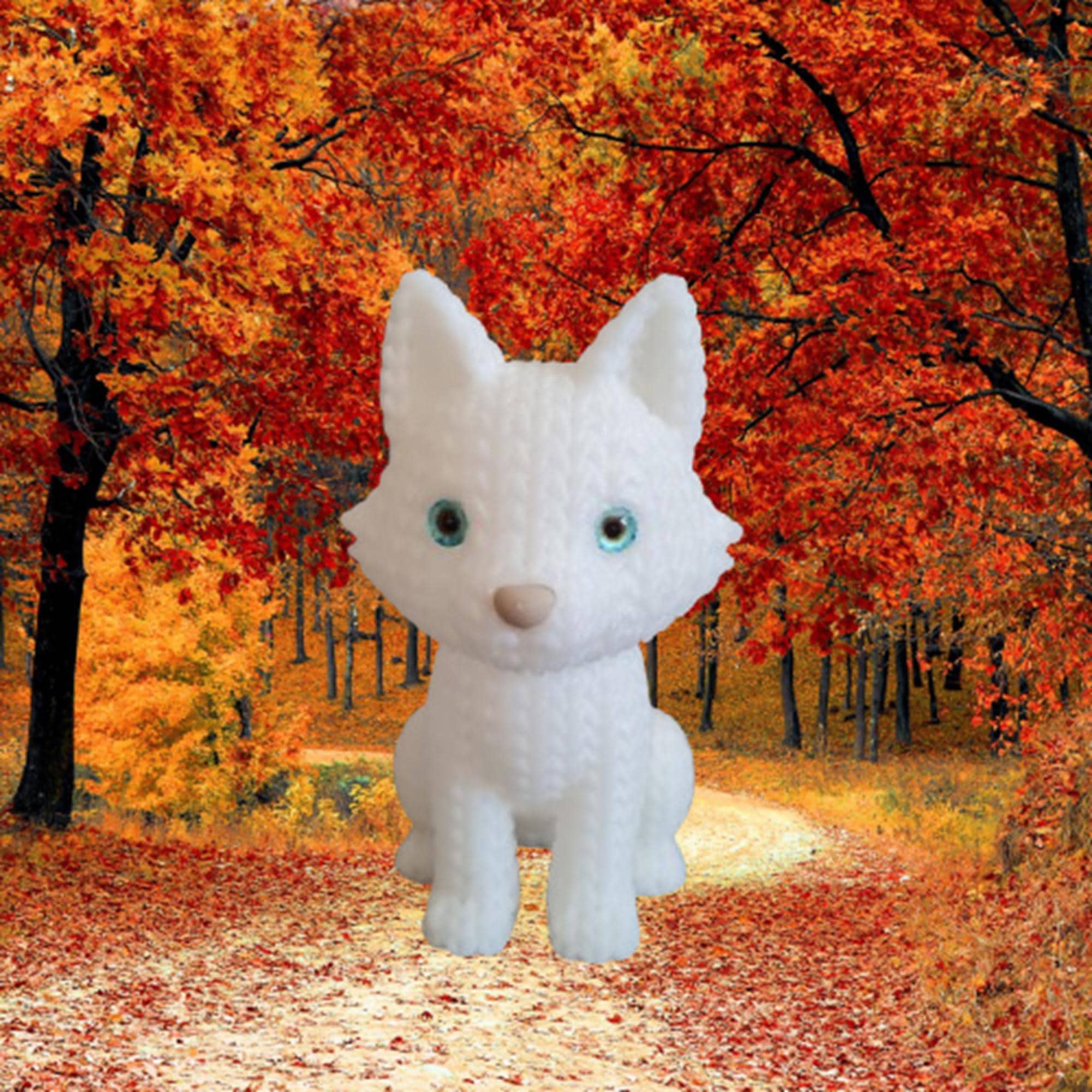 Figurine loup tricot 3D • Statue déco artisanale • Cadeau original • 3 tailles et 14 couleurs