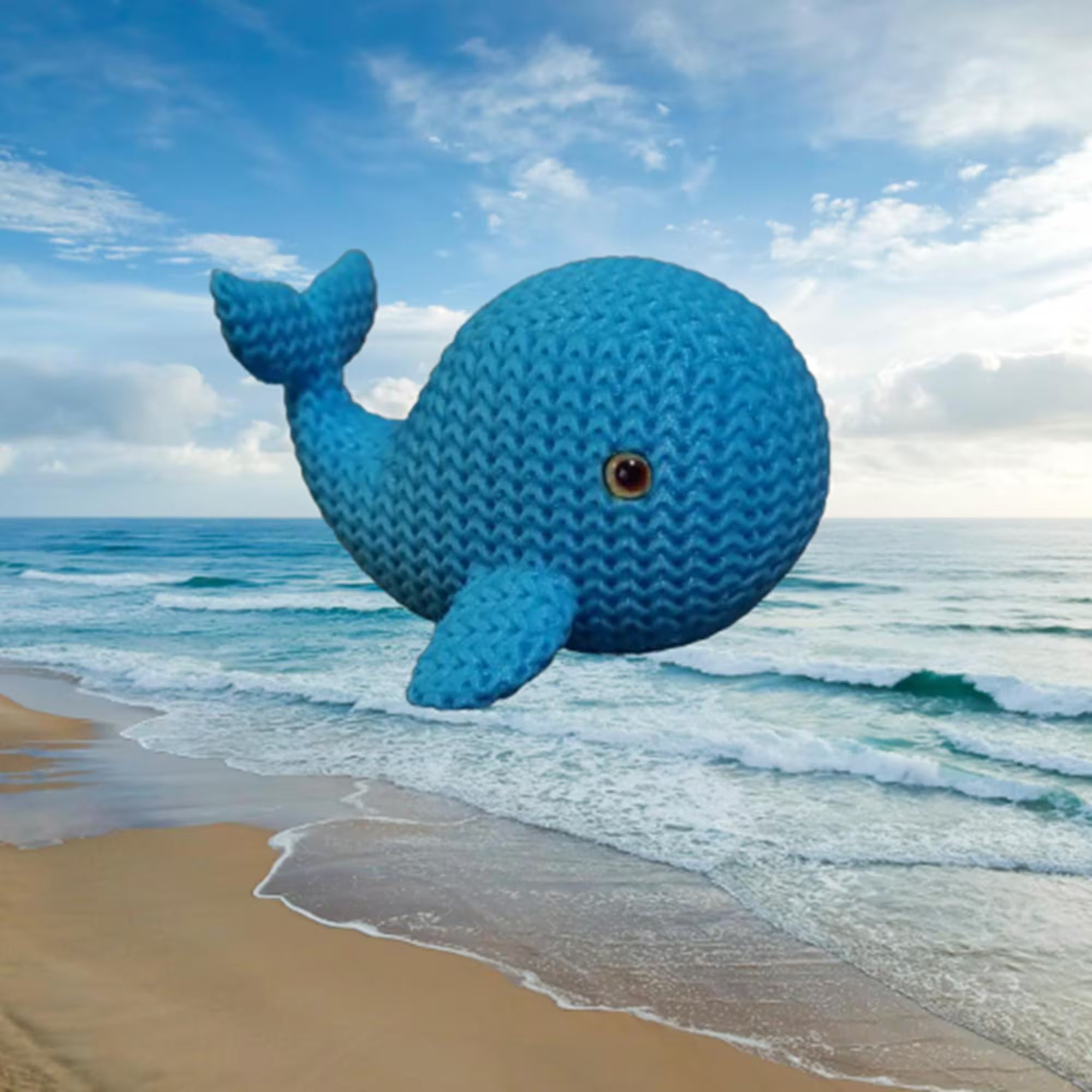 Figurine baleine tricot 3D • Sculpture marine artisanale • Cadeau original • 3 tailles et 14 couleurs
