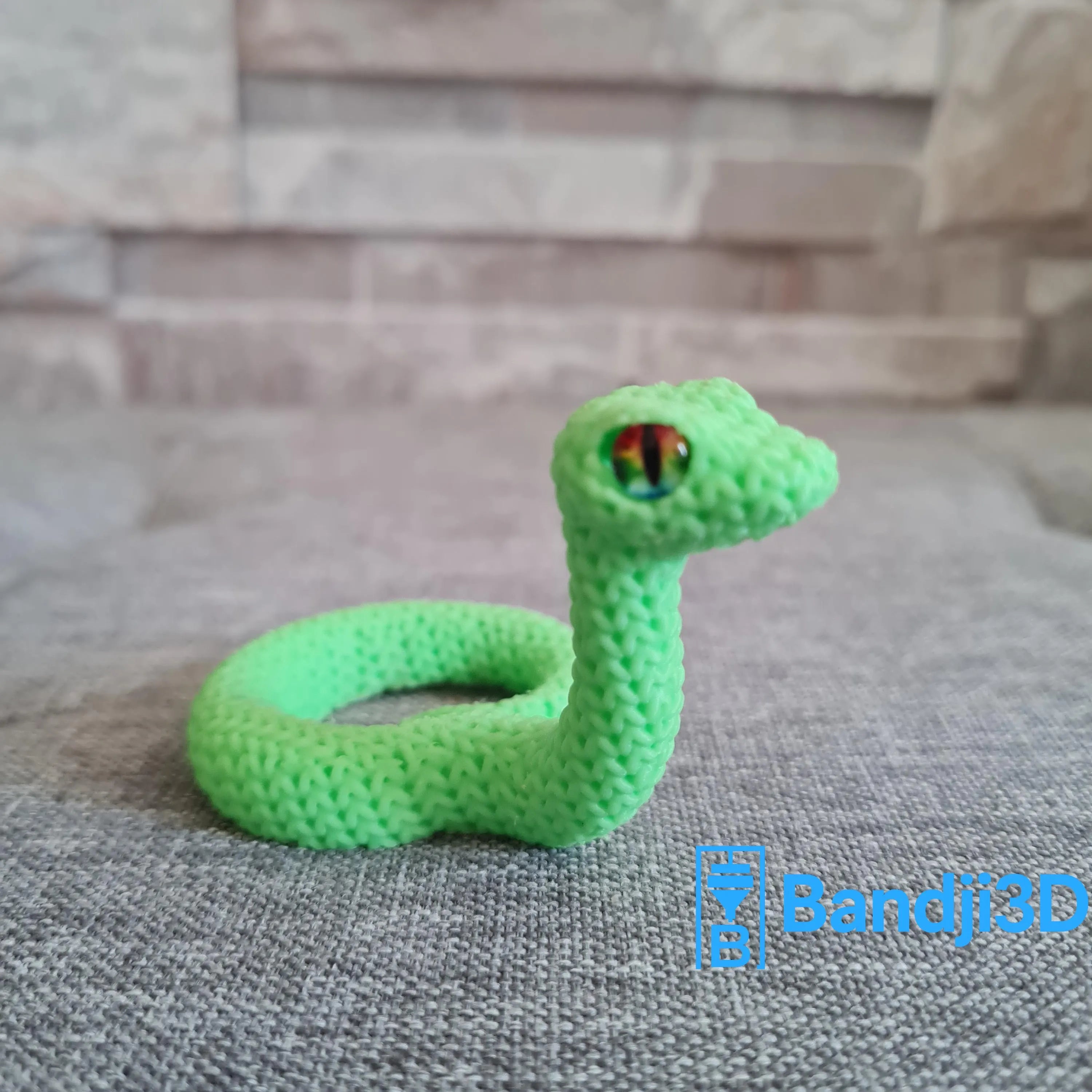 Figurine serpent tricot 3D • Sculpture artisanale • Déco exotique • 3 tailles et 14 couleurs