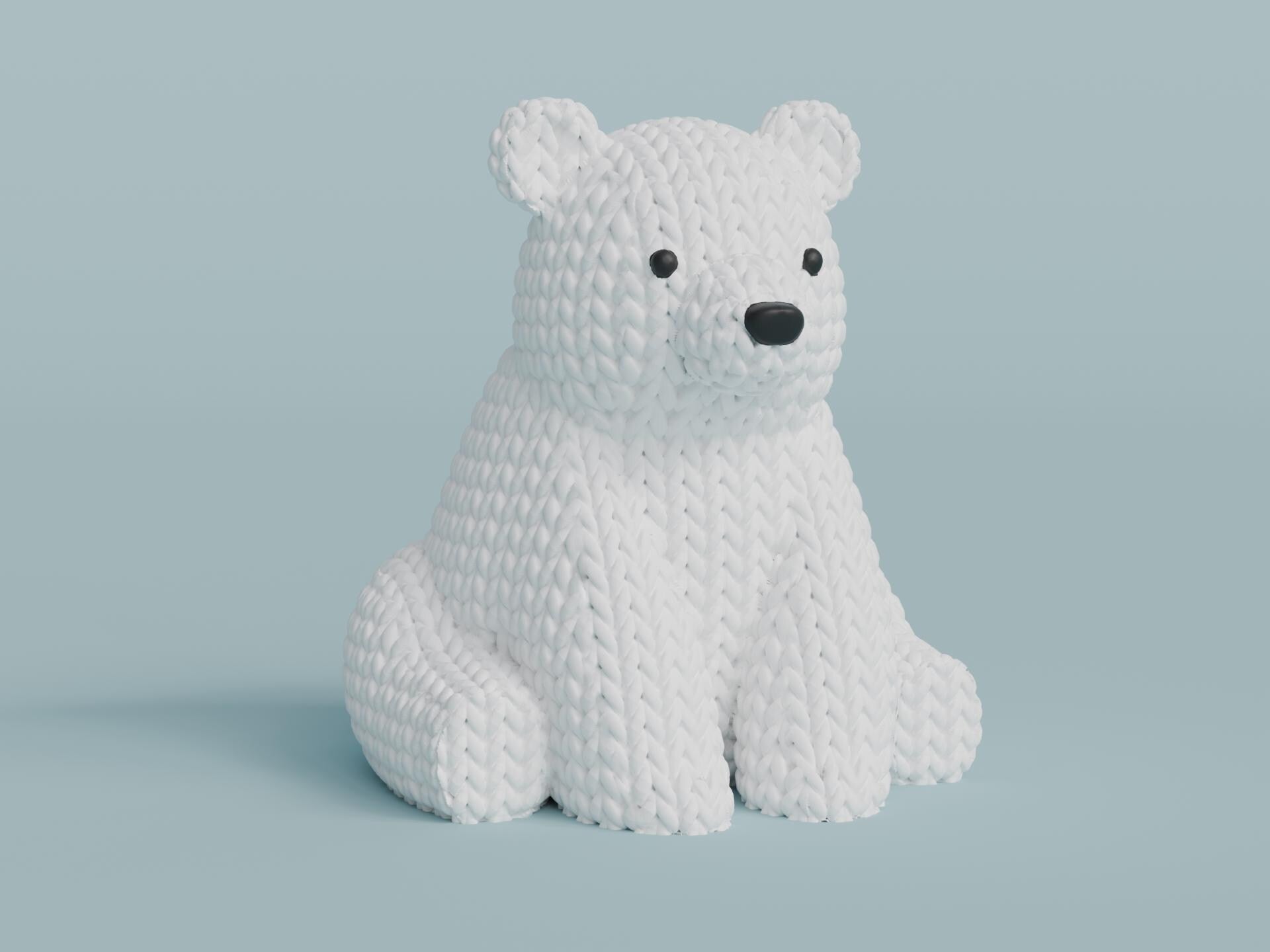 Figurine ours tricot 3D • Sculpture artisanale • Déco nature • 3 tailles et 14 couleurs