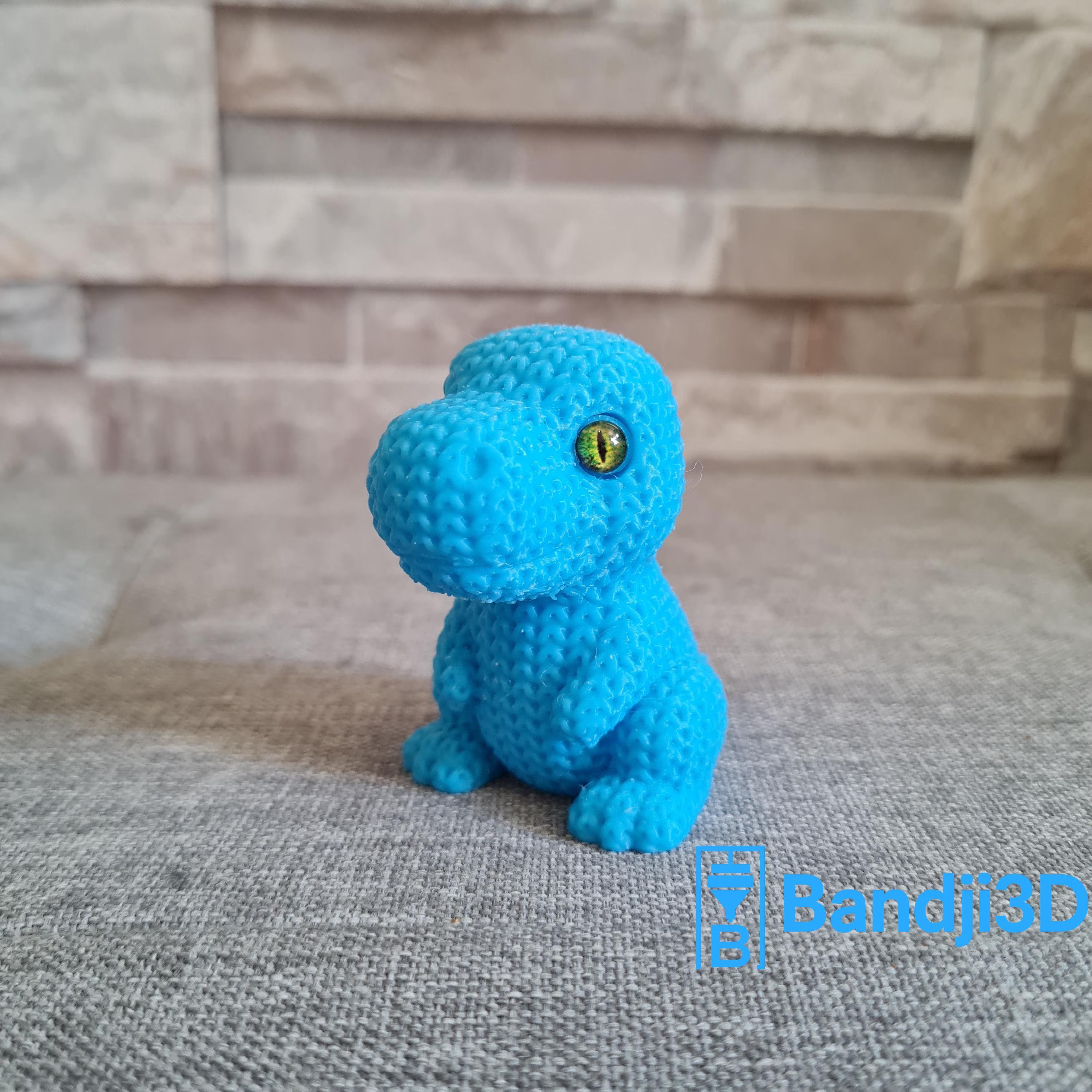 Figurine dinosaure T-Rex tricot 3D • Sculpture artisanale mignonne • Déco originale • 3 tailles et 14 couleurs