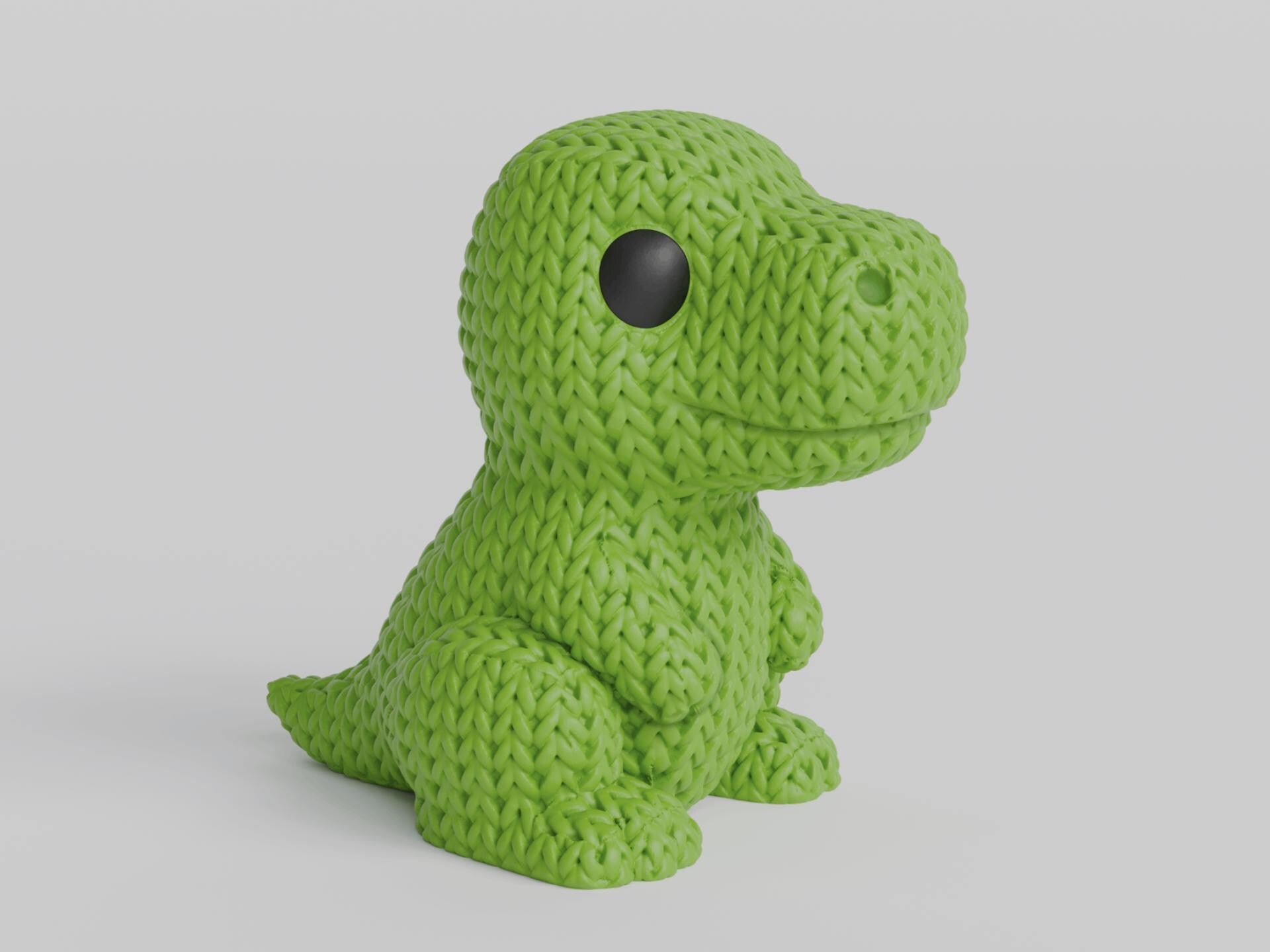 Figurine dinosaure T-Rex tricot 3D • Sculpture artisanale mignonne • Déco originale • 3 tailles et 14 couleurs
