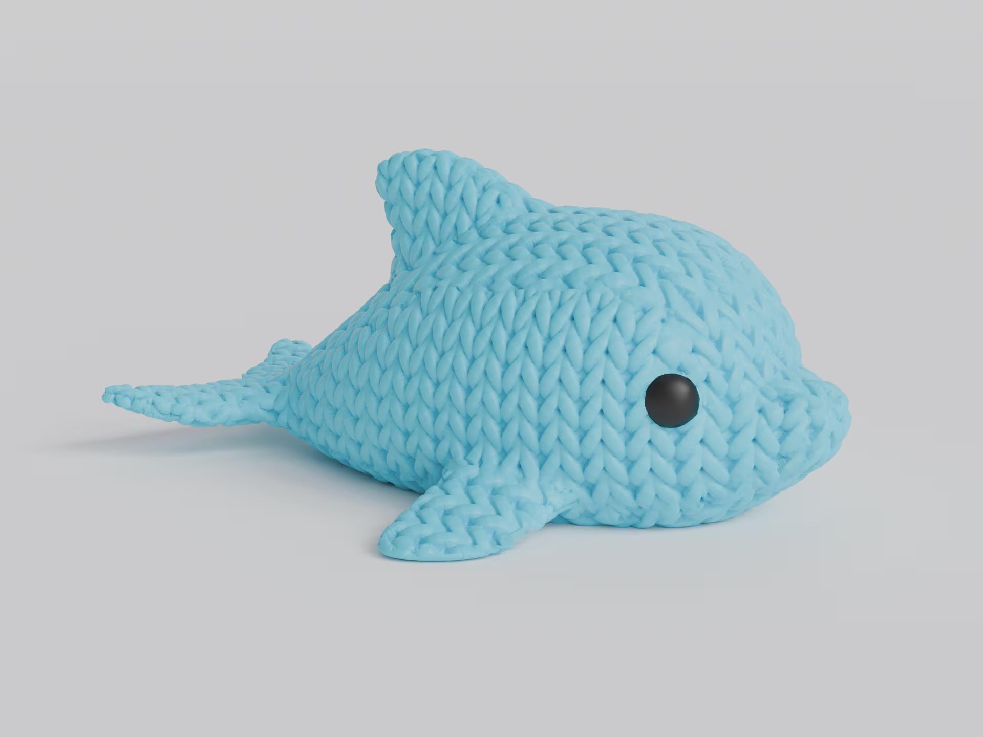 Figurine dauphin tricot 3D • Sculpture artisanale marine • Déco mignonne • 3 tailles et 14 couleurs