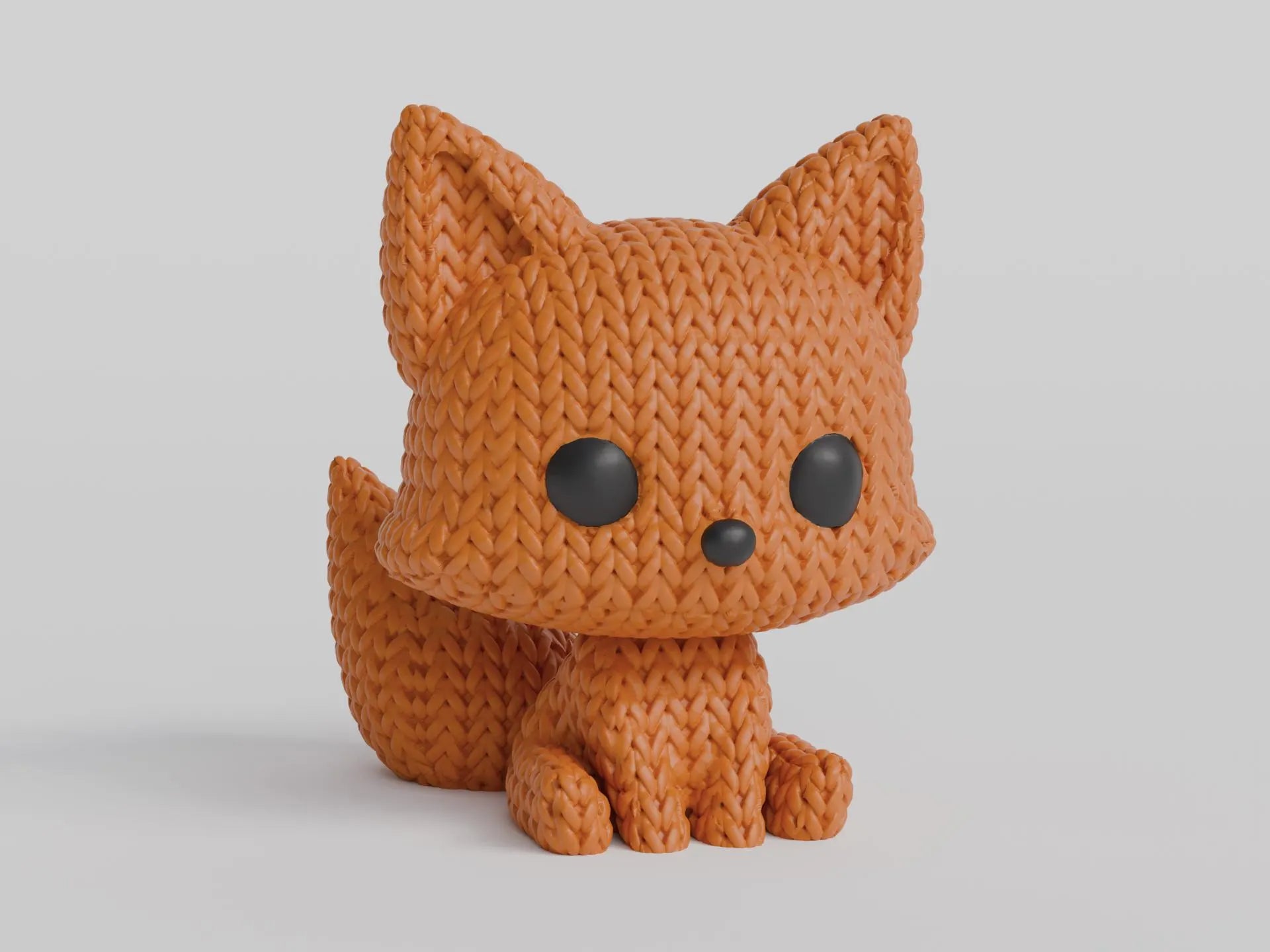 Figurine renard tricot 3D • Sculpture artisanale • Déco forestière • 3 tailles et 14 couleurs