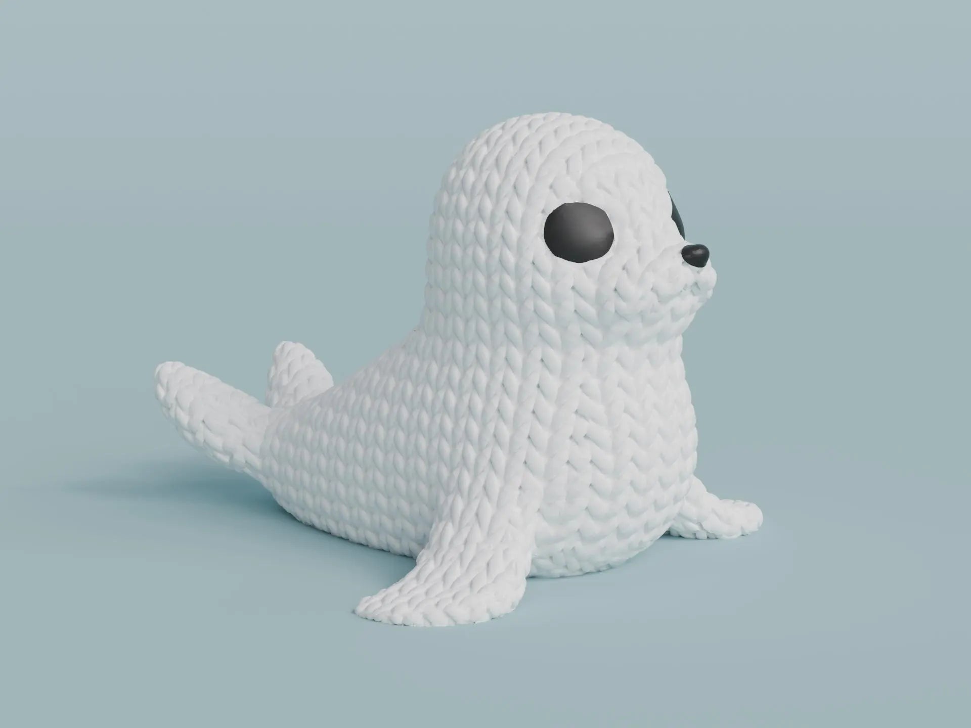 Figurine phoque tricot 3D • Sculpture artisanale • Déco marine • 3 tailles et 14 couleurs