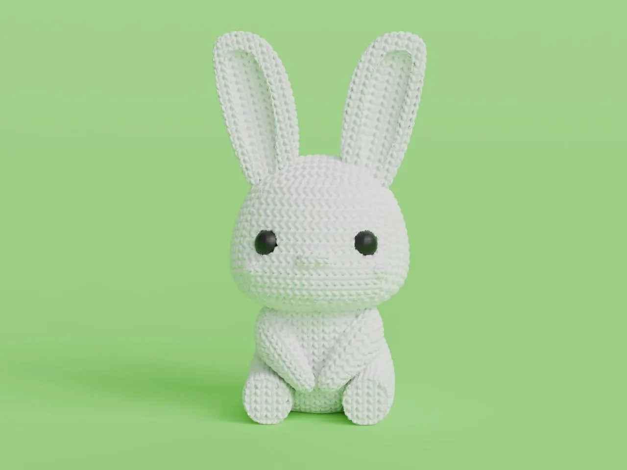 Figurine lapin tricot 3D • Sculpture artisanale • Déco mignonne • 3 tailles et 14 couleurs