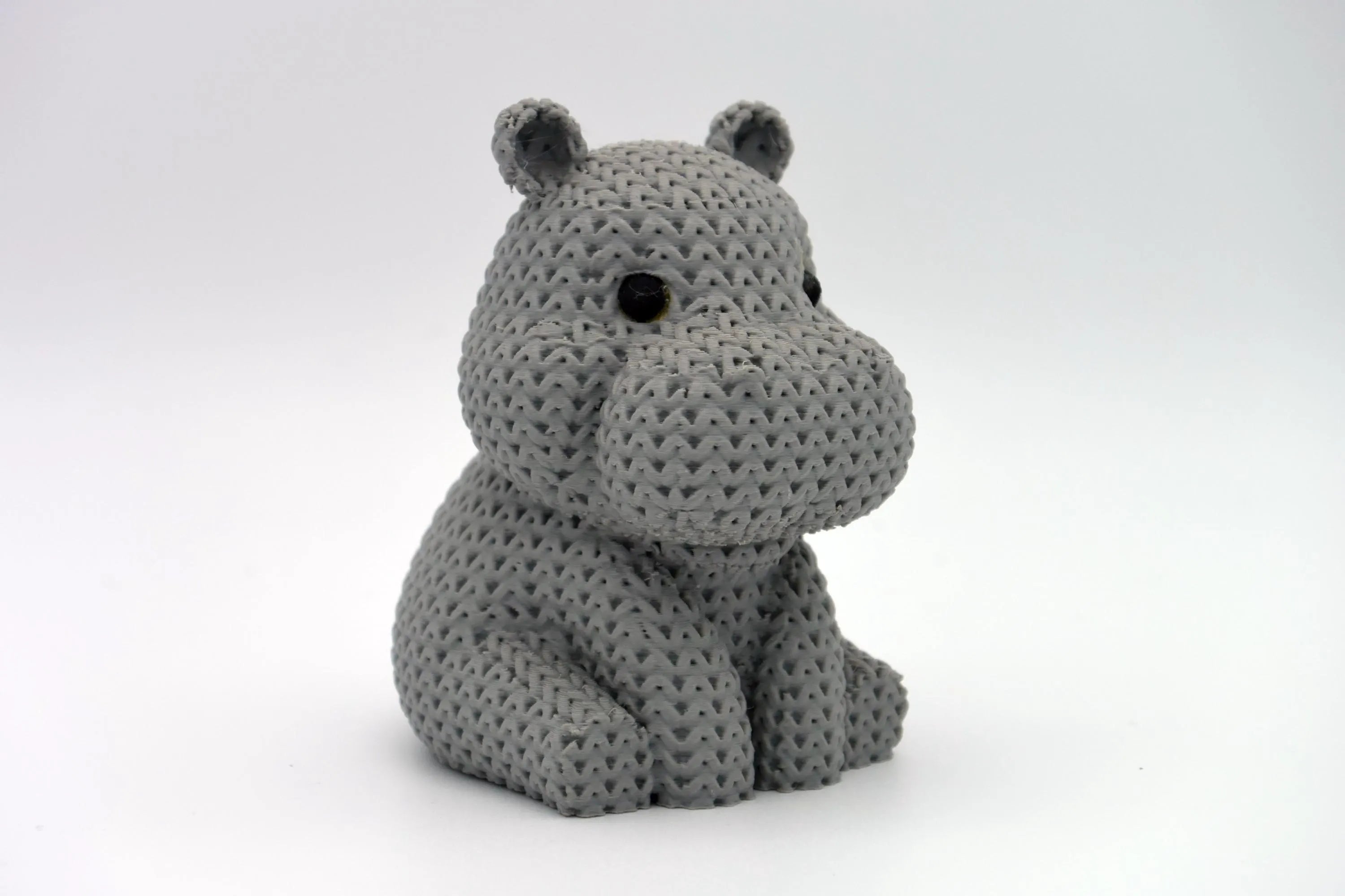 Figurine hippopotame tricot 3D • Sculpture artisanale mignonne • Déco originale • 3 tailles et 14 couleurs