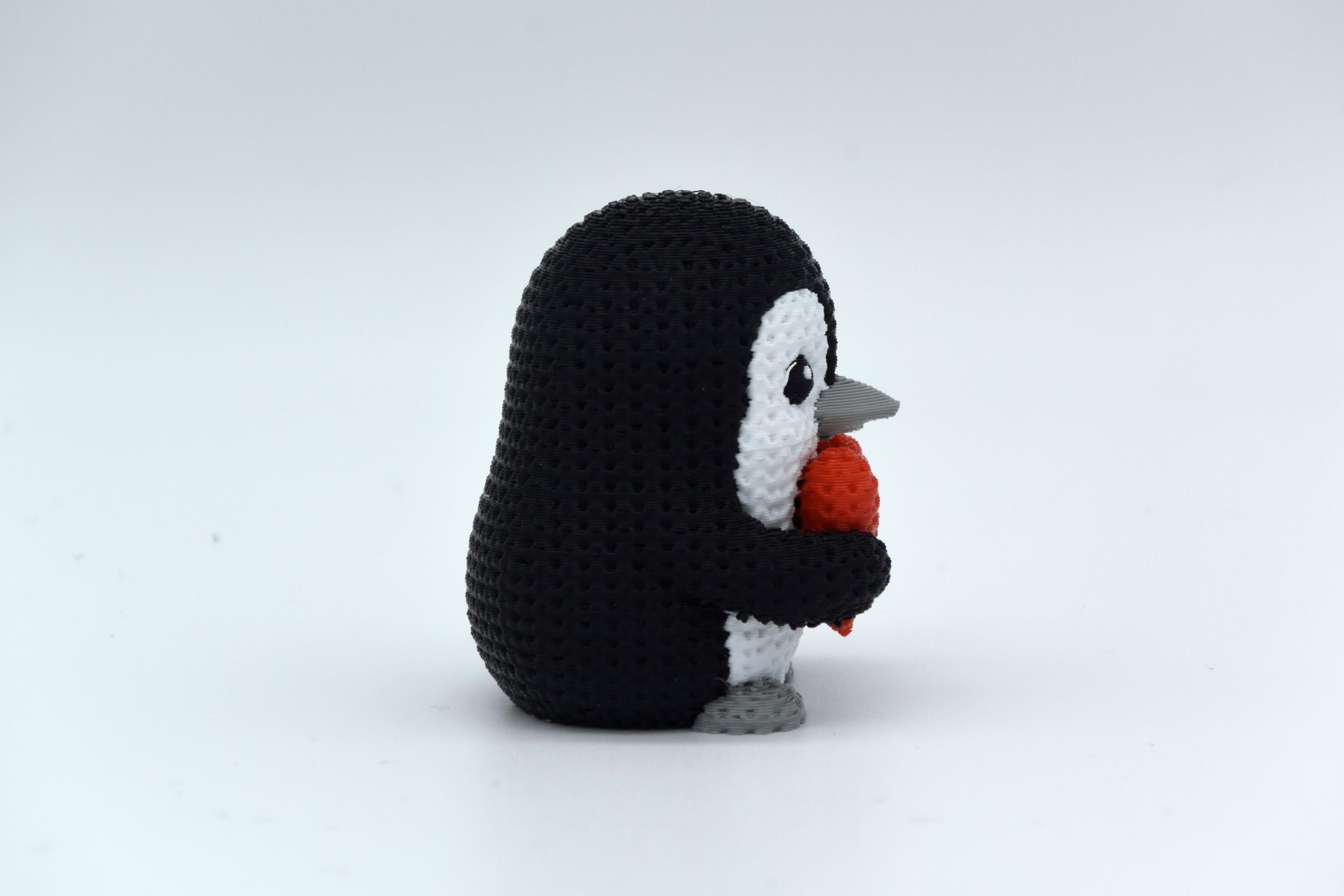 Figurine pingouin tricot 3D • Sculpture artisanale • Déco polaire • 2 tailles et 14 couleurs