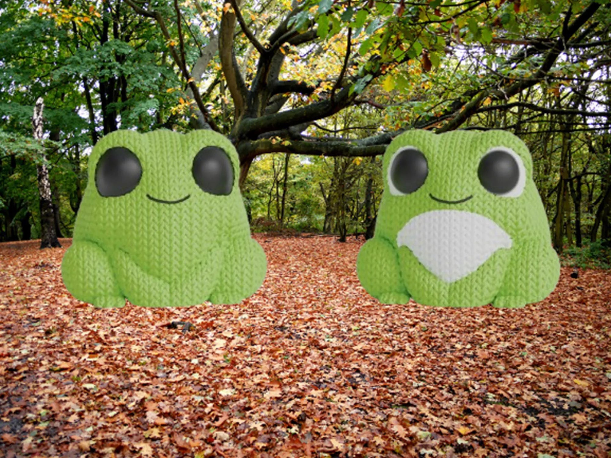 Figurine grenouille tricot 3D • Sculpture artisanale • Déco originale • 2 tailles et 14 couleurs
