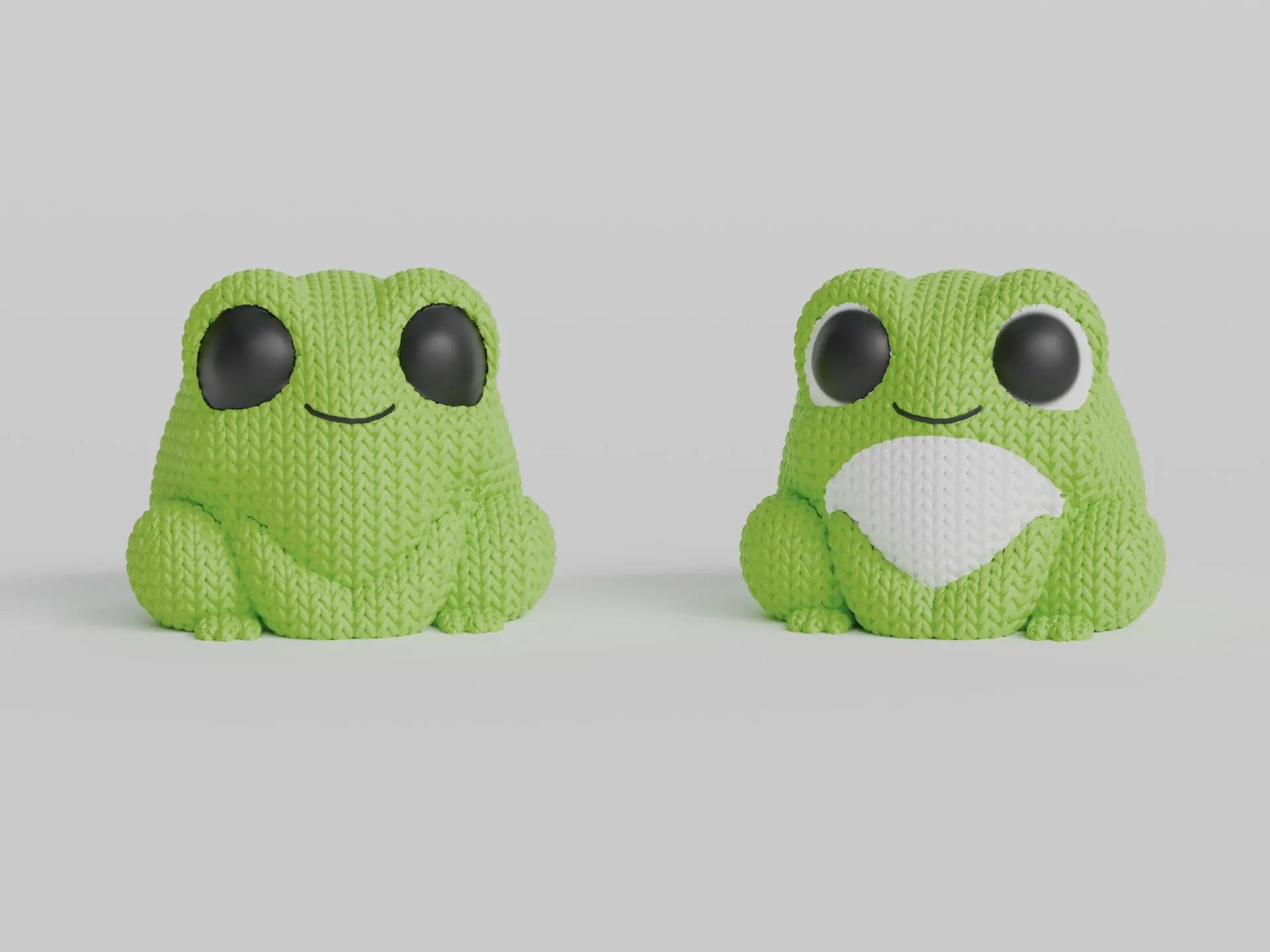 Figurine grenouille tricot 3D • Sculpture artisanale • Déco originale • 2 tailles et 14 couleurs