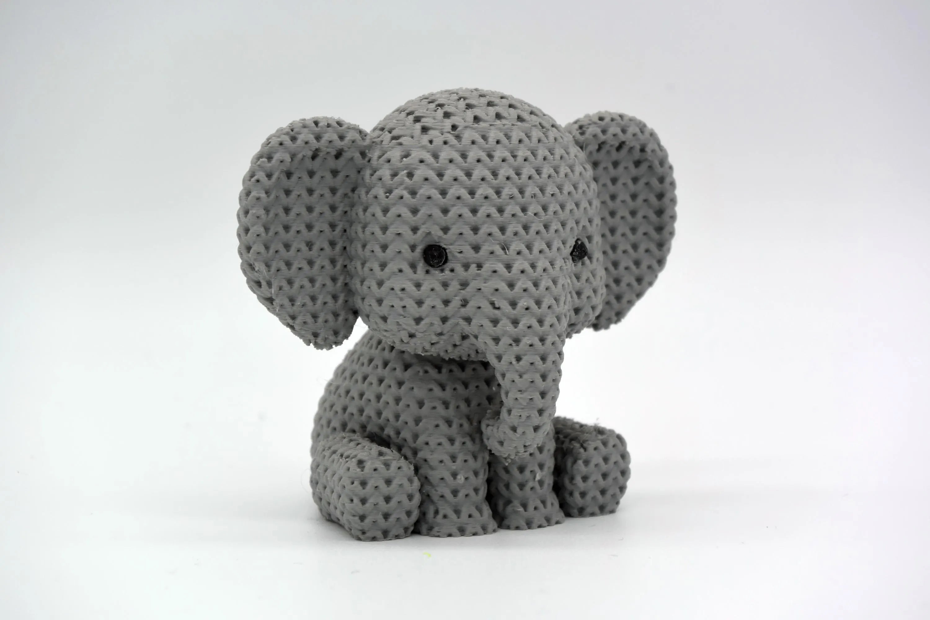 Figurine éléphant tricot 3D • Sculpture artisanale • Déco safari • 3 tailles et 14 couleurs
