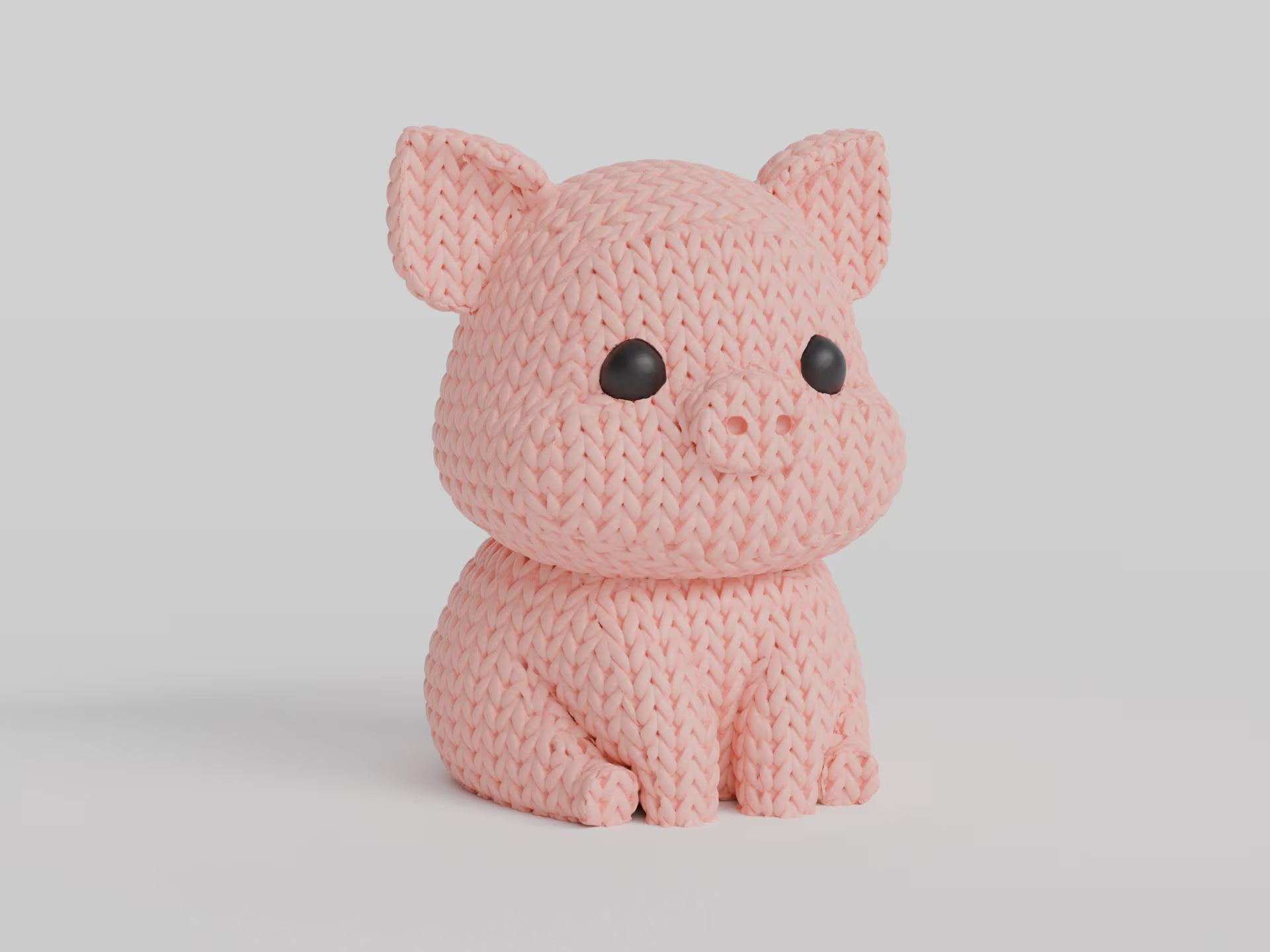 Figurine cochon tricot 3D • Sculpture artisanale mignonne • Déco rustique • 3 tailles et 14 couleurs