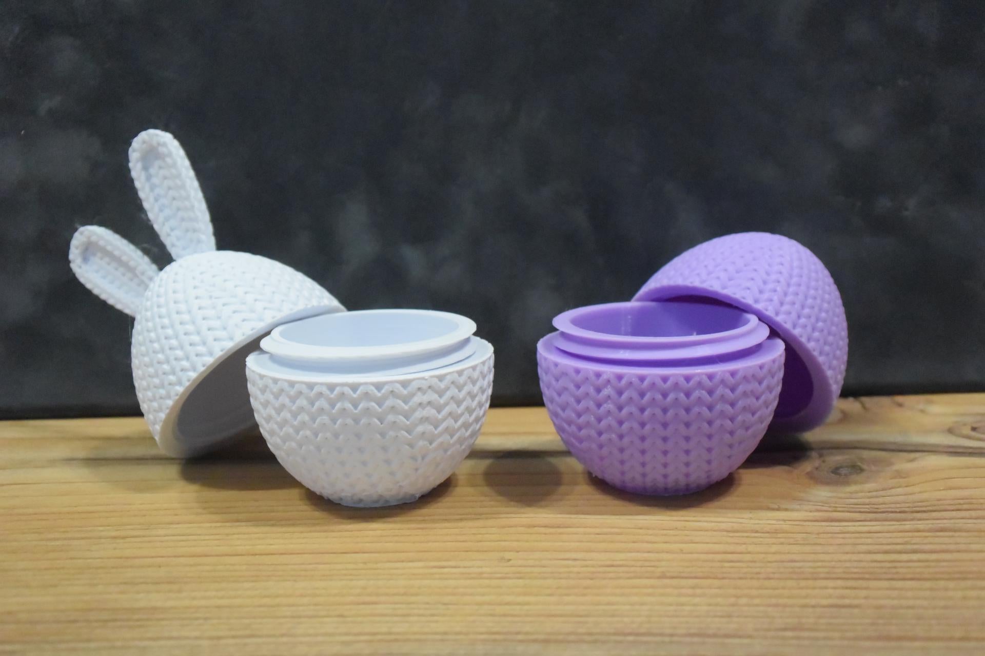 Conteneur œuf de Pâques tricot 3D • Boîte artisanale déco festive • 3 tailles et 14 couleurs