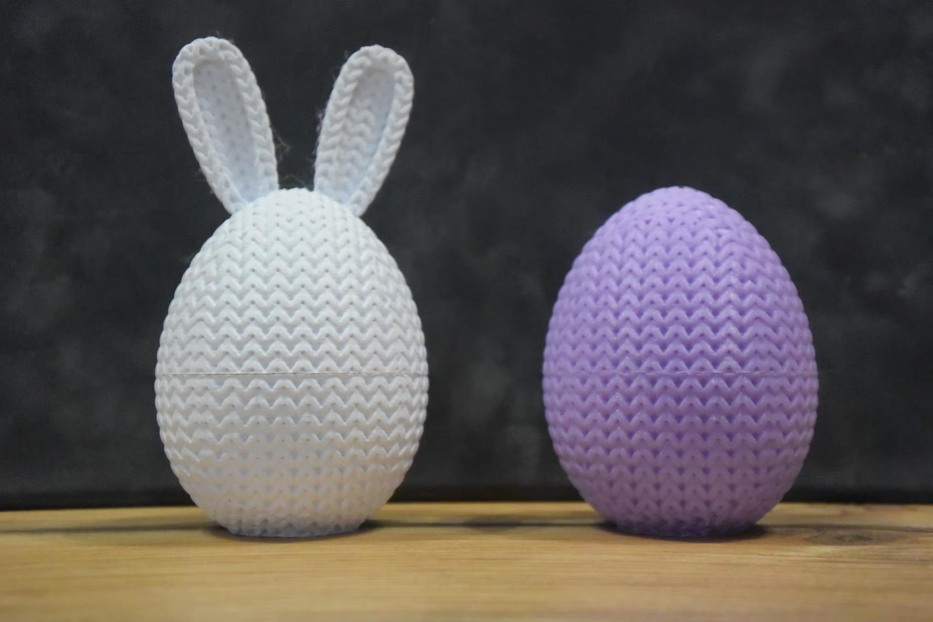 Conteneur œuf de Pâques tricot 3D • Boîte artisanale déco festive • 3 tailles et 14 couleurs