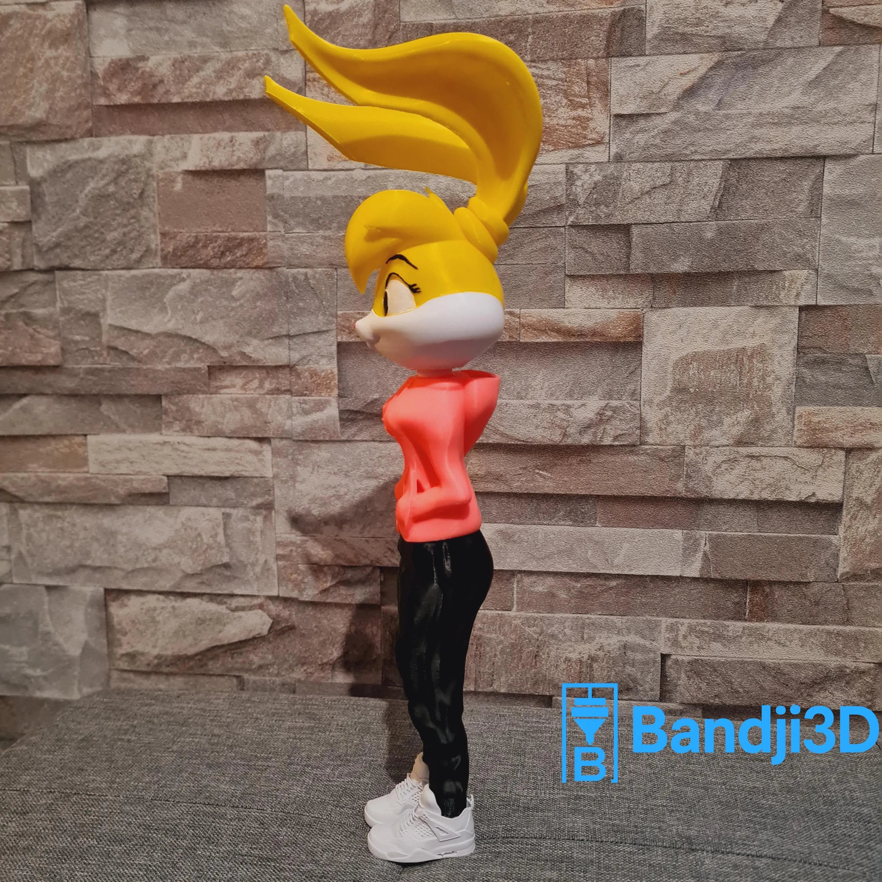 Figurine inspirée de l’univers Lola Bunny Streetwear personnalisable – Figurine Pop Culture imprimée 3D – Déco cartoon artisanale – Cadeau