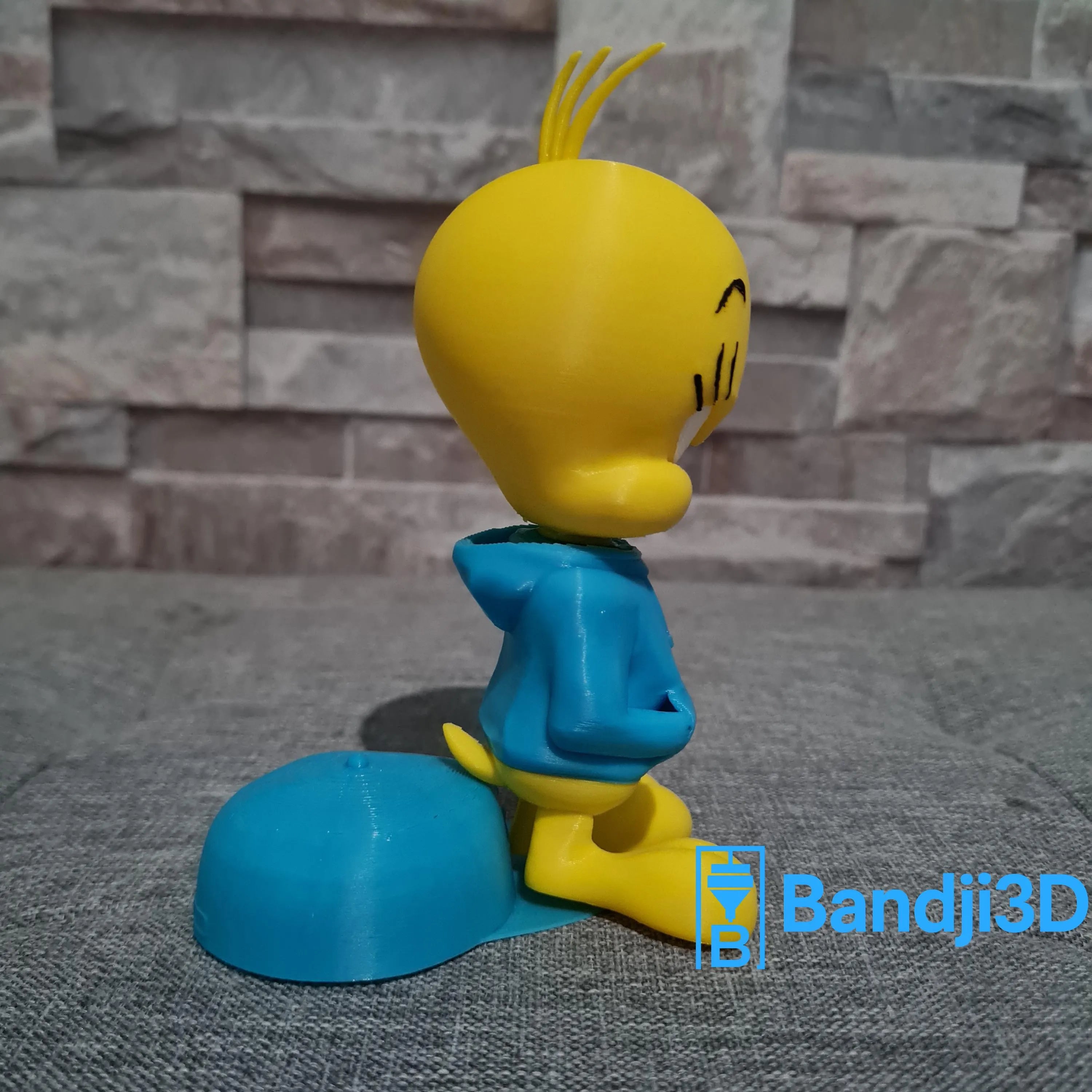 Figurine inspirée de l’univers Titi Streetwear – Figurine imprimée en 3D, Tweety déco geek et pop culture (13 cm / 24 cm
