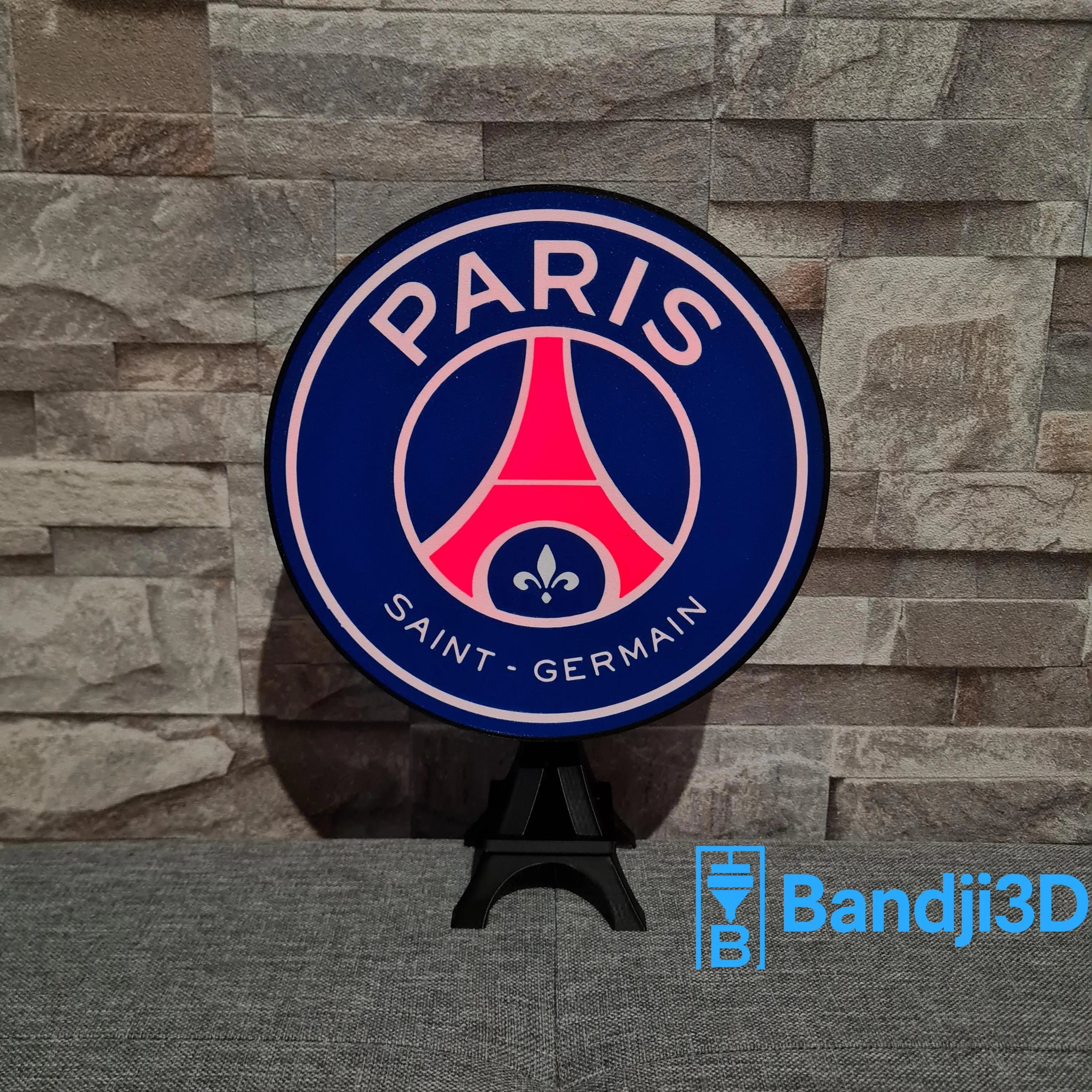 Logo lumineux LED personnalisable PSG – Télécommande & Application smartphone – Déco gaming room, bureau, bar ou cadeau unique