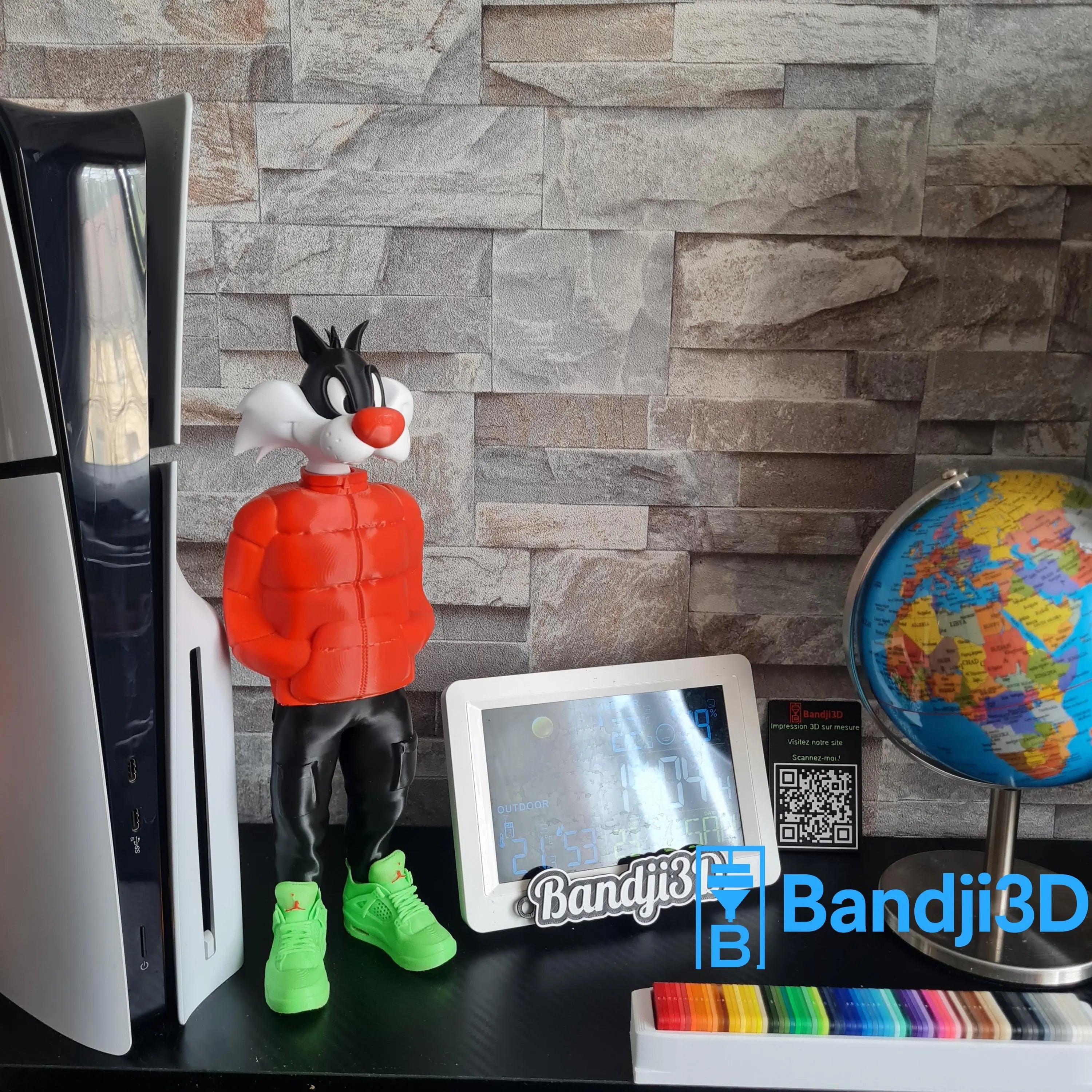 Figurine inspirée de l’univers Sylvestre streetwear – Édition collector déco cartoon – Statue impression 3D personnalisable