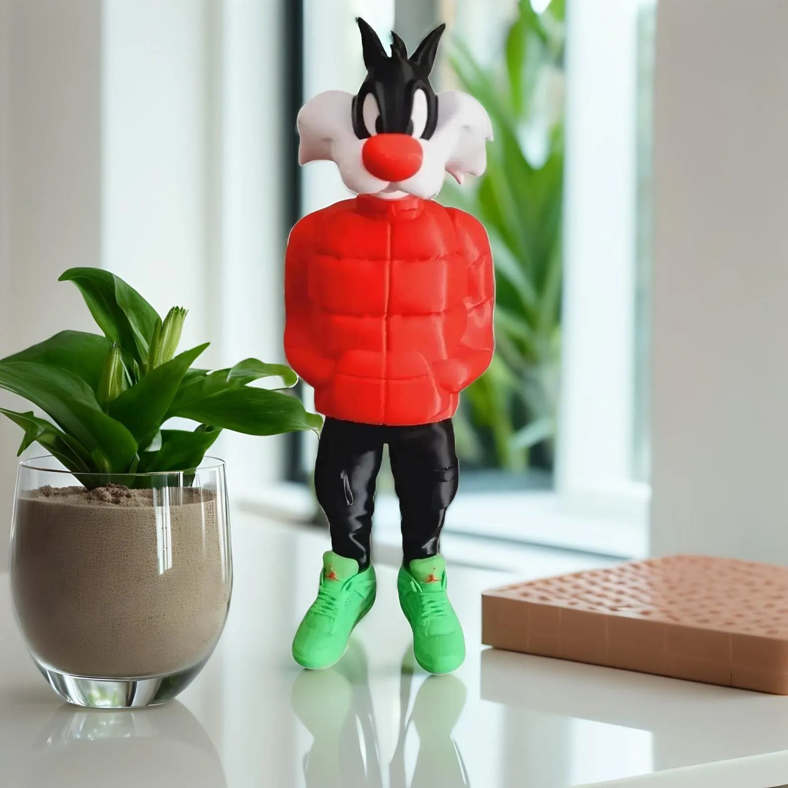 Figurine inspirée de l’univers Sylvestre streetwear – Édition collector déco cartoon – Statue impression 3D personnalisable
